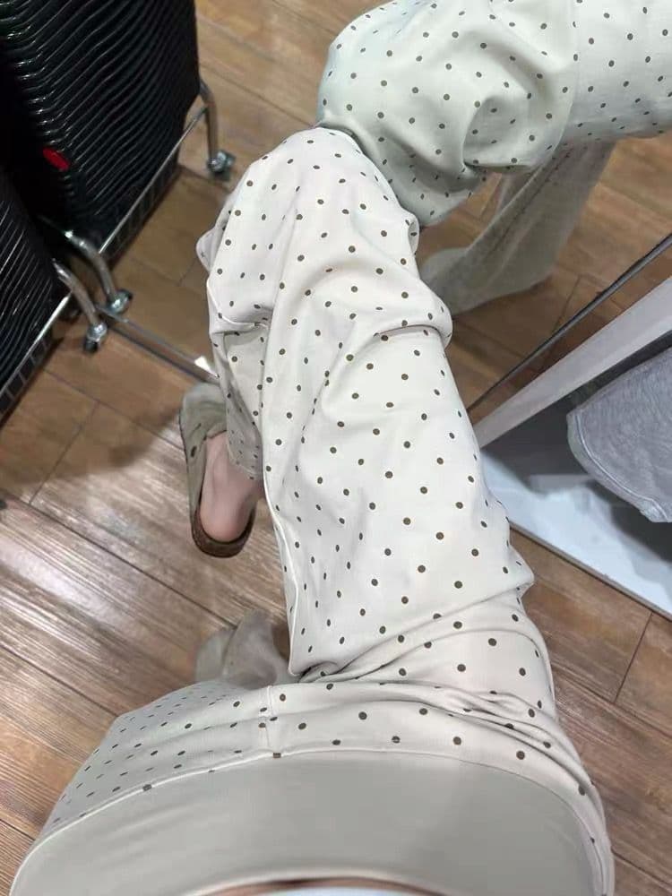 한 부서 도트 무늬 마이크로 플레어 바지 봄 여름 새로운 하이웨이스트 도루 센스 슬림해 보이는 작은 키 피트니스 운동 요가 바지 상세 이미지 19