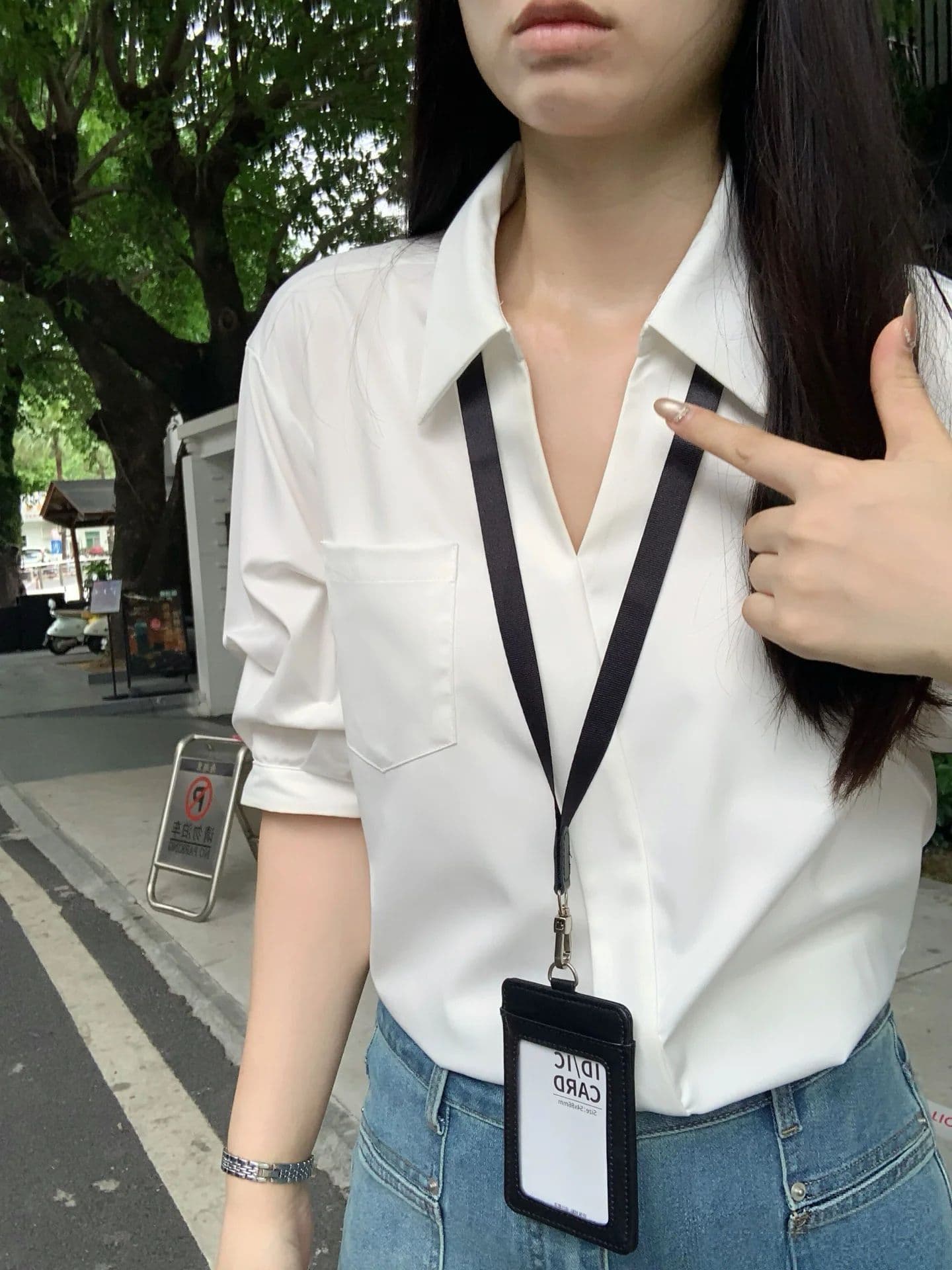높음 지혜 센스 프랑스식 품격 화이트 폴로 칼라 반팔 여성 셔츠 여름 새로운 거품 소매 직장 출퇴근 맨위 상세 이미지 12