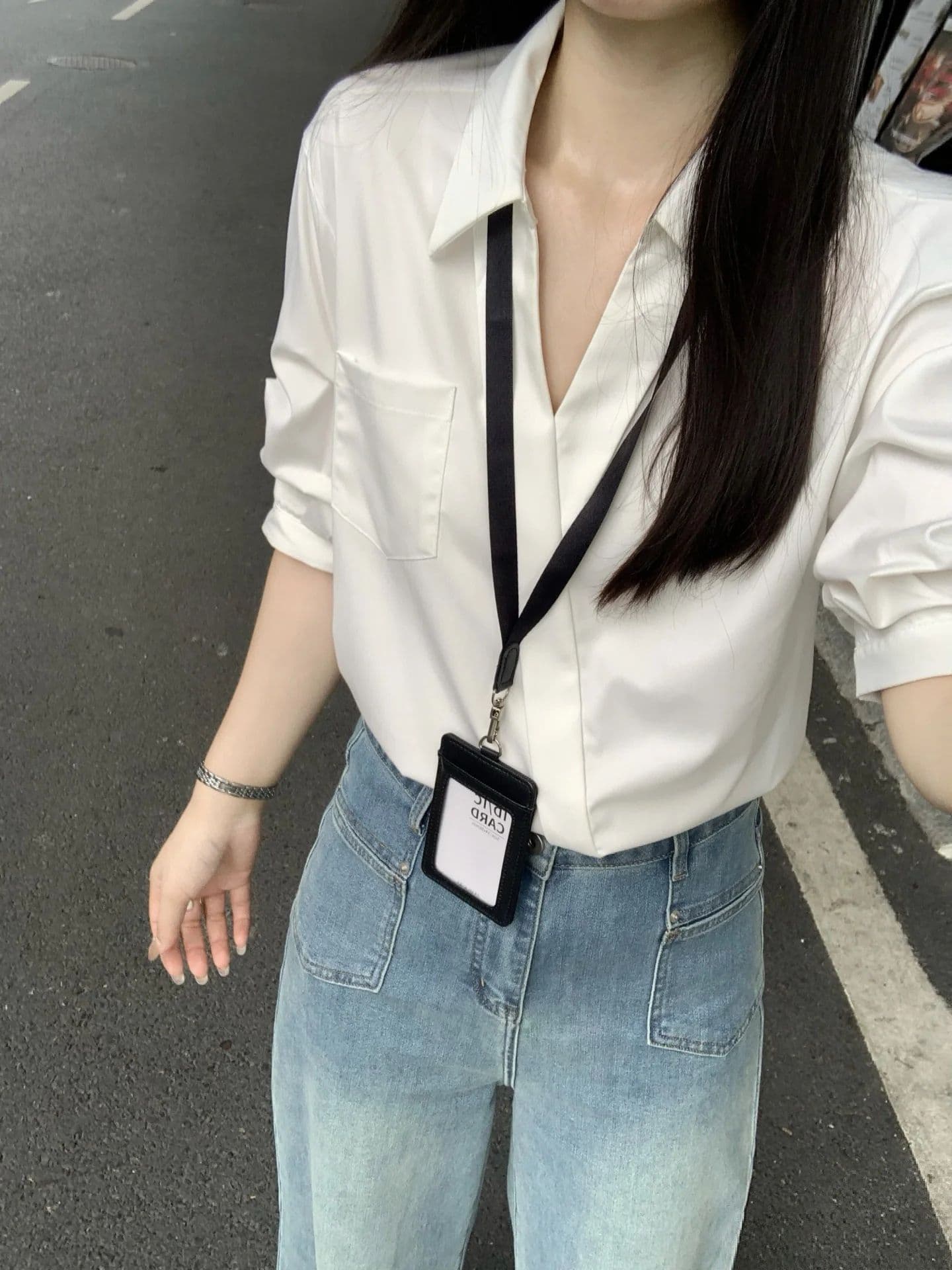 높음 지혜 센스 프랑스식 품격 화이트 폴로 칼라 반팔 여성 셔츠 여름 새로운 거품 소매 직장 출퇴근 맨위 상세 이미지 13