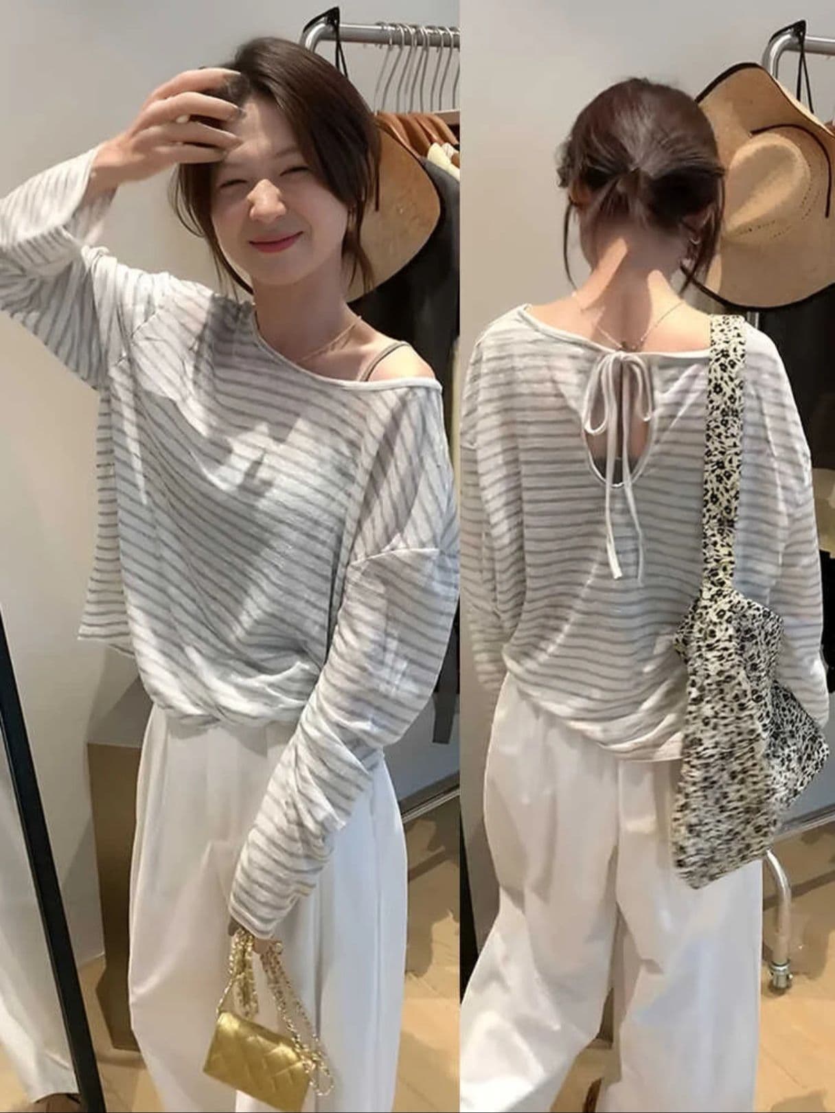 40 라이 경기 서울 25 면 35 폴리 에스터 느긋한 스트라이프 망사 긴팔 티셔츠 여성 여름 다용도 얇은 스타일 자외선 차단 맨위 이미지 2