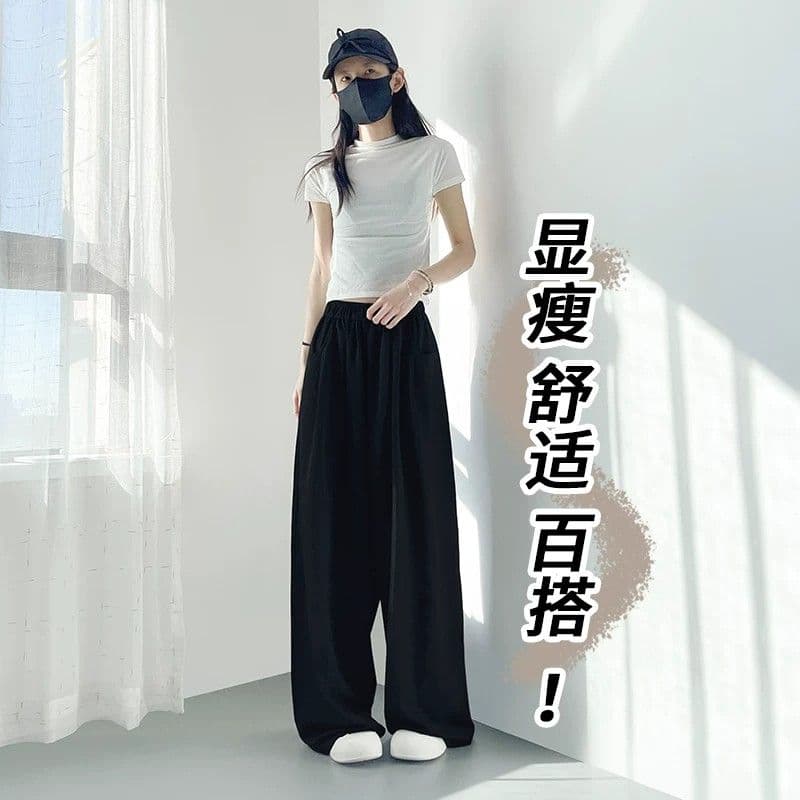 3 차원 허리 머리 얼음 실크 우유 푸 야마모토 바지 여성 여름 화이트 불 투수 빅 사이즈 지방 mm 넓적 다리 와이드 다리 두꺼운 다리 바지 이미지 5