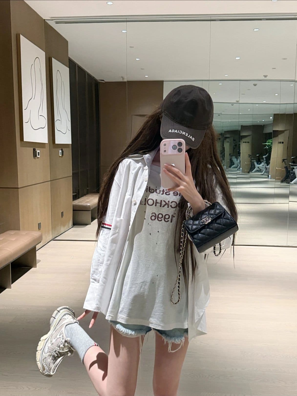 여성 셔츠 인터넷 유명인 스트라이프 완장 디자인 셔츠 여성 상세 이미지 5