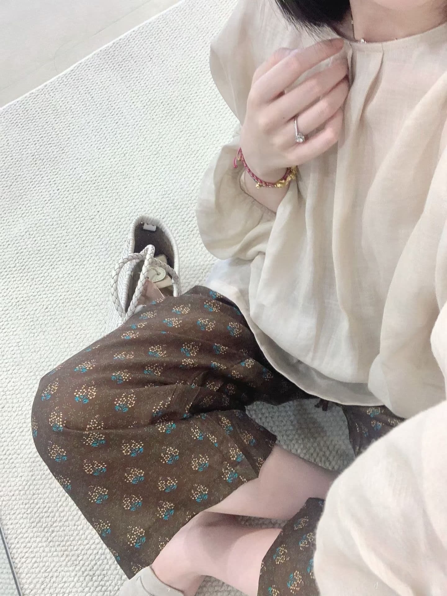 여름 새로운 작은 대중 디자인 허리밴드 다용도 레트로 꽃무늬 9부 바지 상세 이미지 5