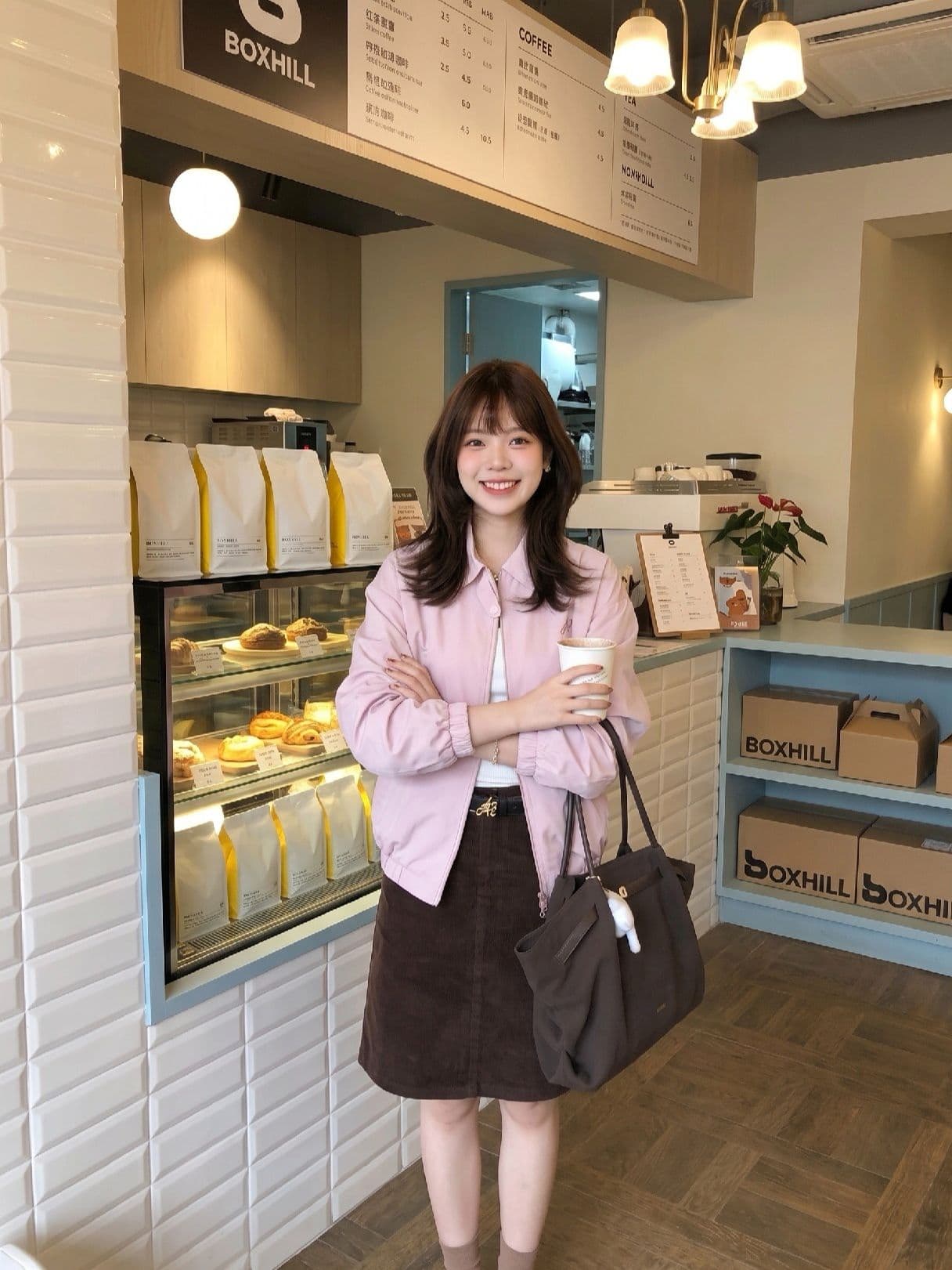 고급 센스 핑크색 워크웨어 재킷 여성 코트 이른 가을 새로운 몸매 가꾸기 슬림해 보이는 폴로 칼라 재킷 맨위 상세 이미지 7