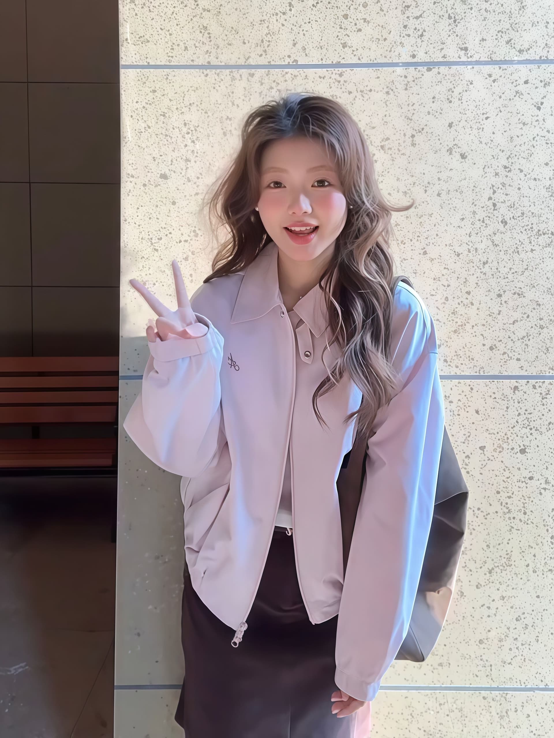 고급 센스 핑크색 워크웨어 재킷 여성 코트 이른 가을 새로운 몸매 가꾸기 슬림해 보이는 폴로 칼라 재킷 맨위 이미지 2