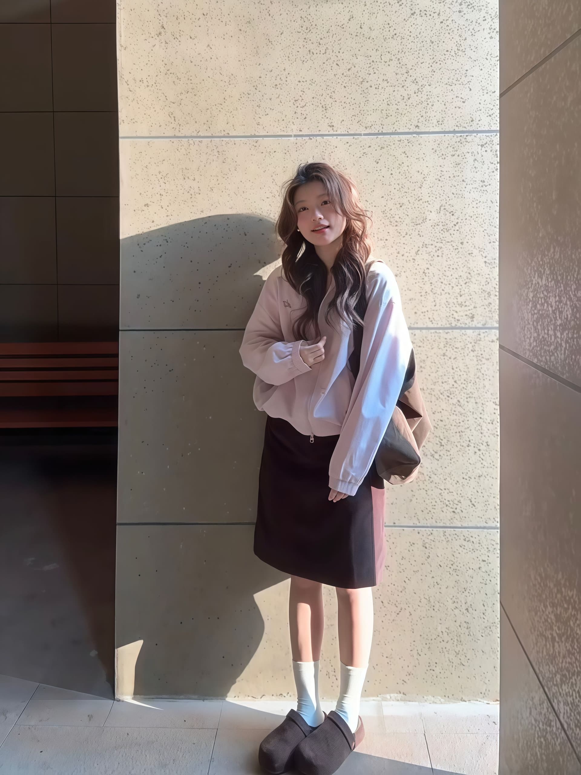 고급 센스 핑크색 워크웨어 재킷 여성 코트 이른 가을 새로운 몸매 가꾸기 슬림해 보이는 폴로 칼라 재킷 맨위 상세 이미지 4