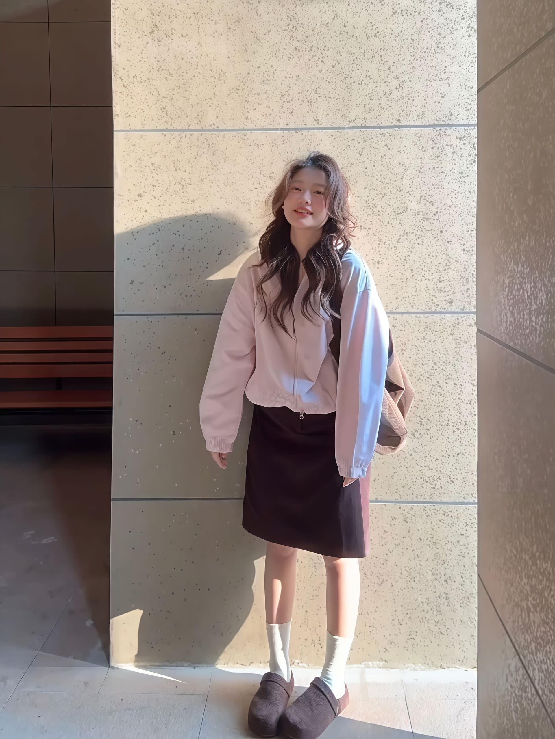 고급 센스 핑크색 워크웨어 재킷 여성 코트 이른 가을 새로운 몸매 가꾸기 슬림해 보이는 폴로 칼라 재킷 맨위 상세 이미지 7
