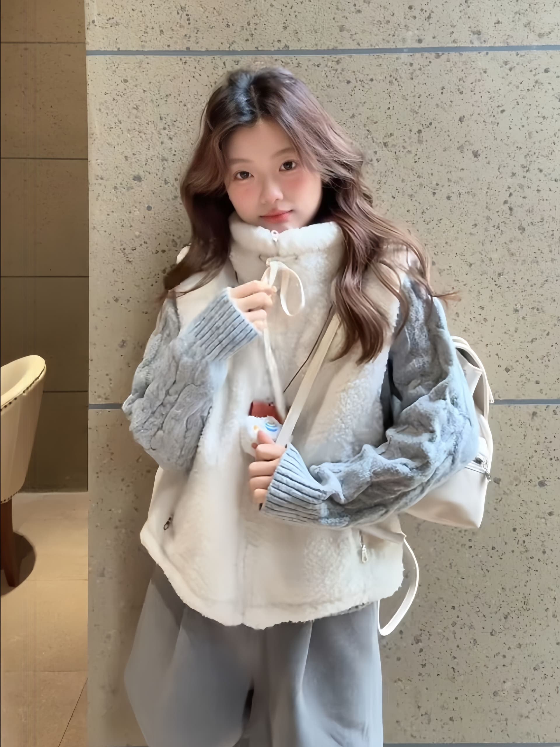 솜을 넣은 베스트 양털 여자 새로운 가을 겨울 외출용 맨위 작은 키 보온 조끼 지퍼 재킷 이미지 2
