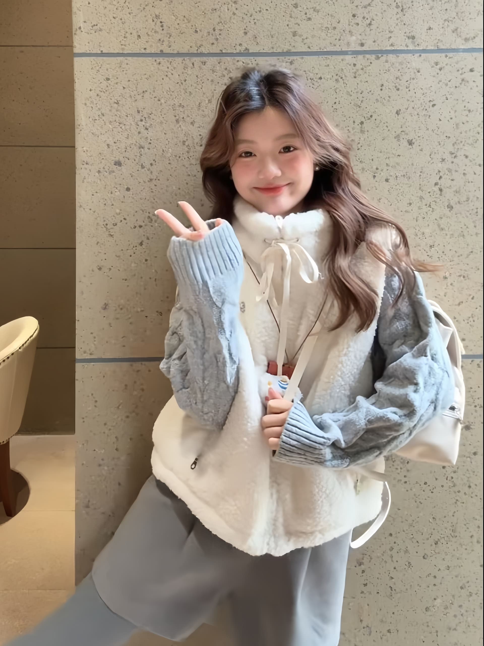 솜을 넣은 베스트 양털 여자 새로운 가을 겨울 외출용 맨위 작은 키 보온 조끼 지퍼 재킷 상세 이미지 6