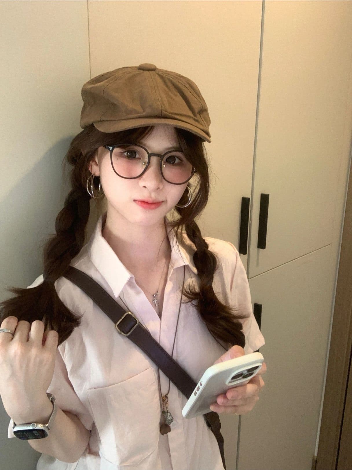원본 원단 한 부서 느긋한 바람 V넥 꼬집기 허리 반팔 여성 셔츠 여름 얇은 스타일 셔츠 품격 상세 이미지 3