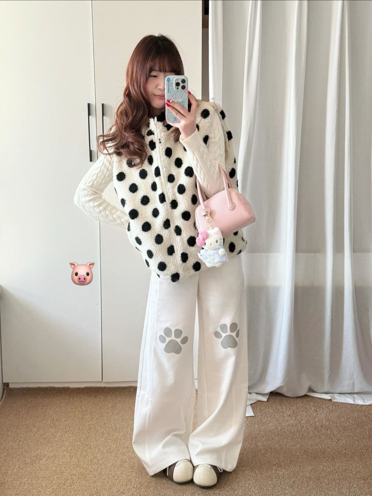 레트로 어깨 솜을 넣은 도트 무늬 양털 플리스 면 베스트 남녀 가을 겨울 캐주얼 다용도 보온 재킷 상세 이미지 7