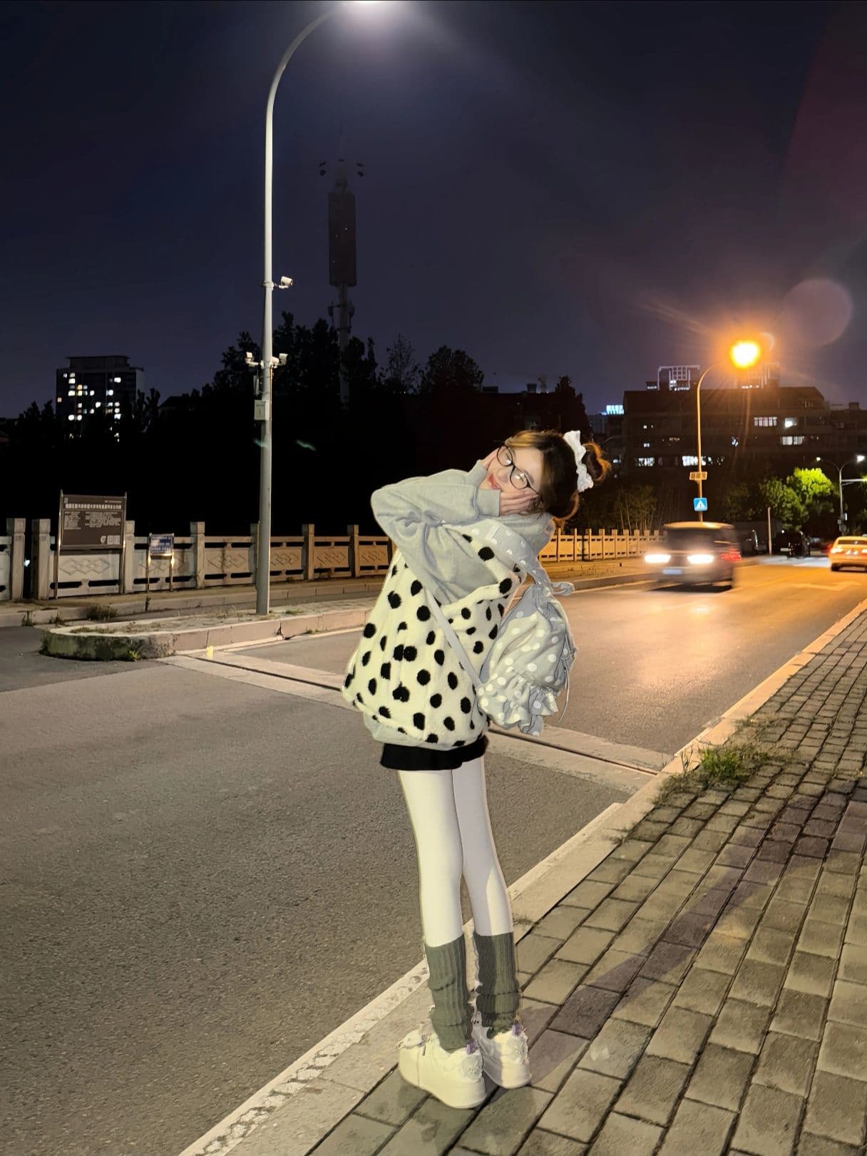 레트로 어깨 솜을 넣은 도트 무늬 양털 플리스 면 베스트 남녀 가을 겨울 캐주얼 다용도 보온 재킷 이미지 4