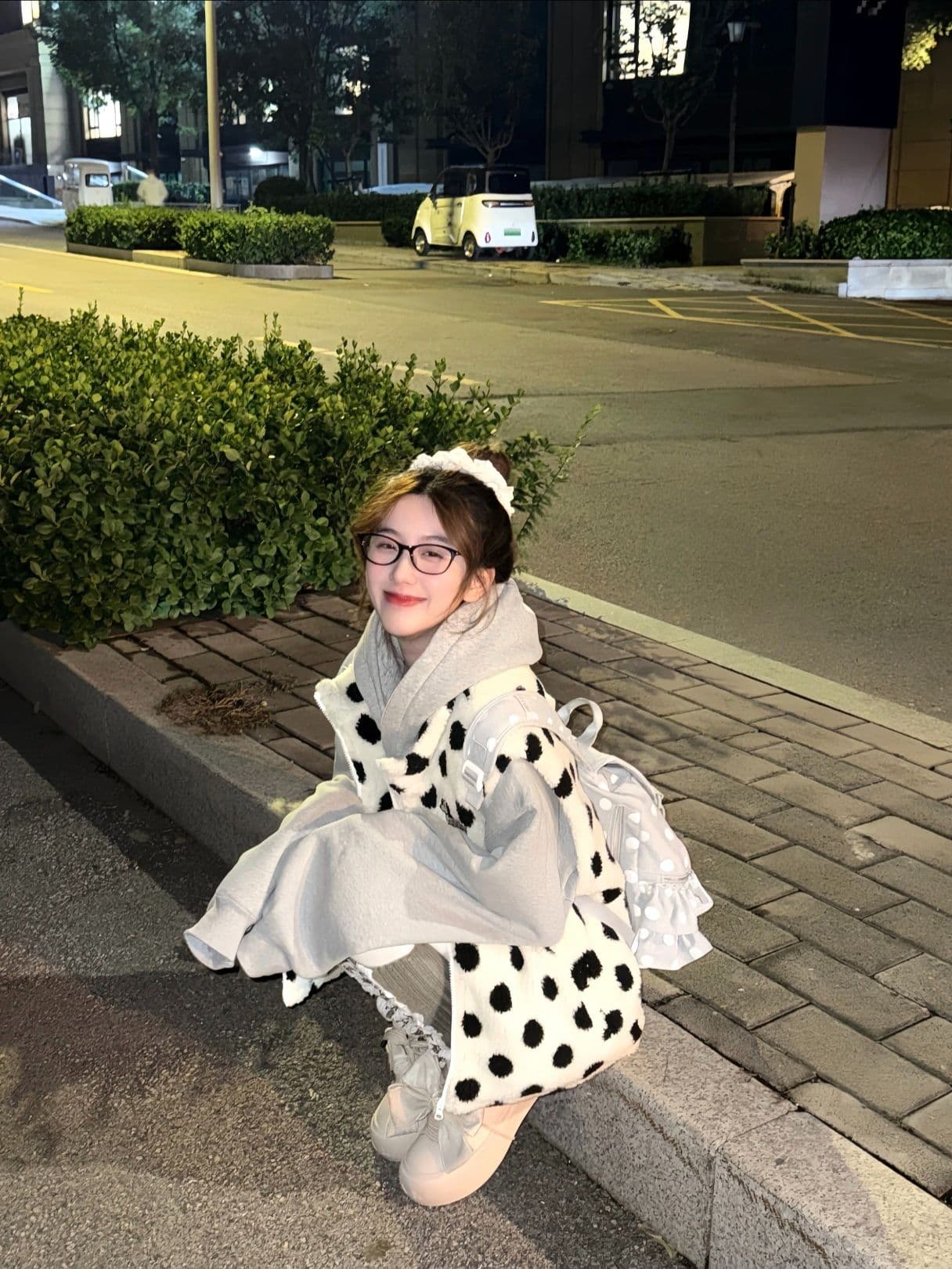 레트로 어깨 솜을 넣은 도트 무늬 양털 플리스 면 베스트 남녀 가을 겨울 캐주얼 다용도 보온 재킷 상세 이미지 6