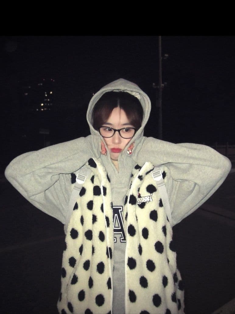 레트로 어깨 솜을 넣은 도트 무늬 양털 플리스 면 베스트 남녀 가을 겨울 캐주얼 다용도 보온 재킷 상세 이미지 8