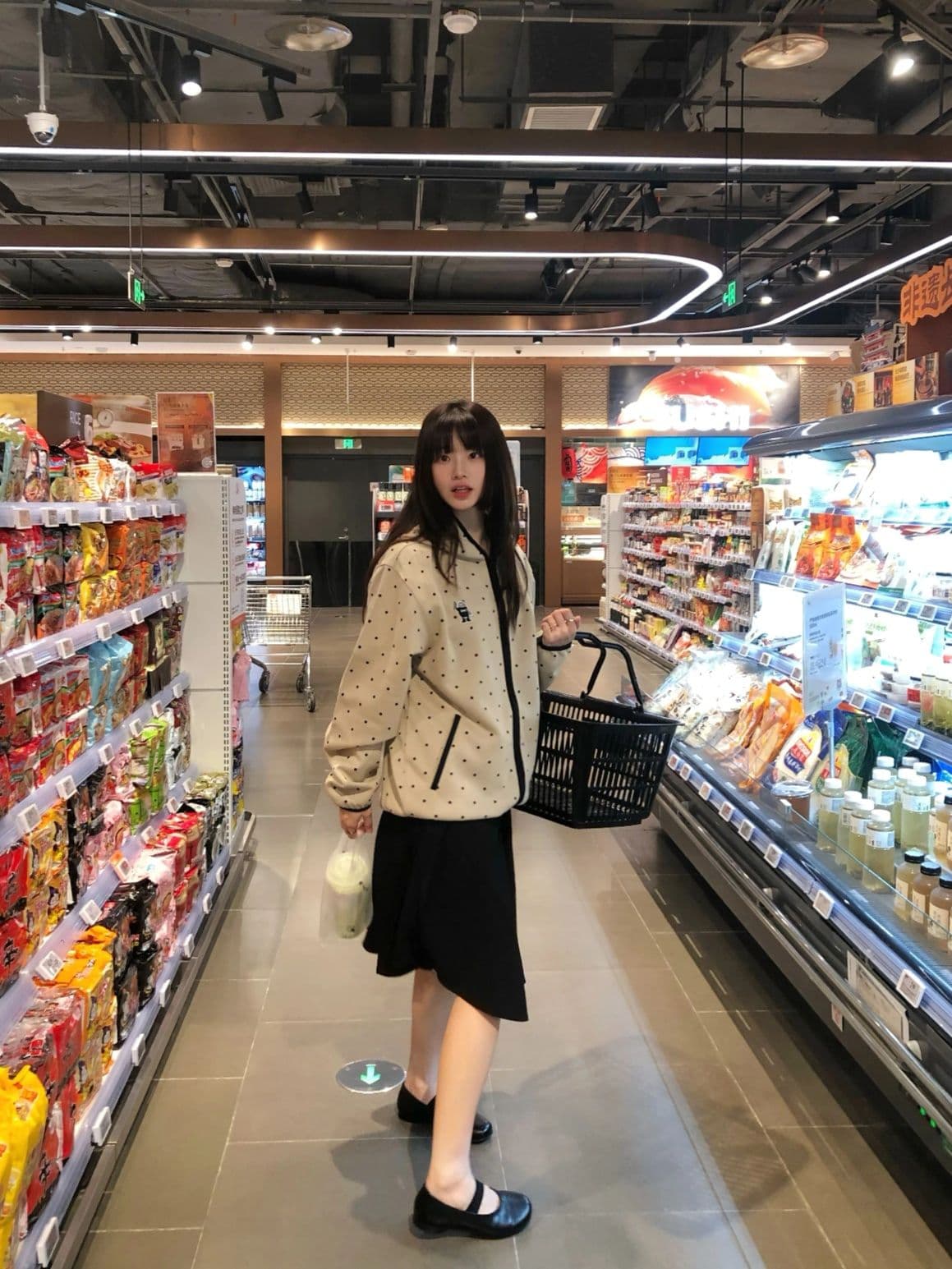 순수한 Mianhua 면 복합 원본 당겨서 측면 도트 무늬 후드 남녀 루즈핏 명중 검은 색 테두리 자수 후드티 재킷 이미지 3