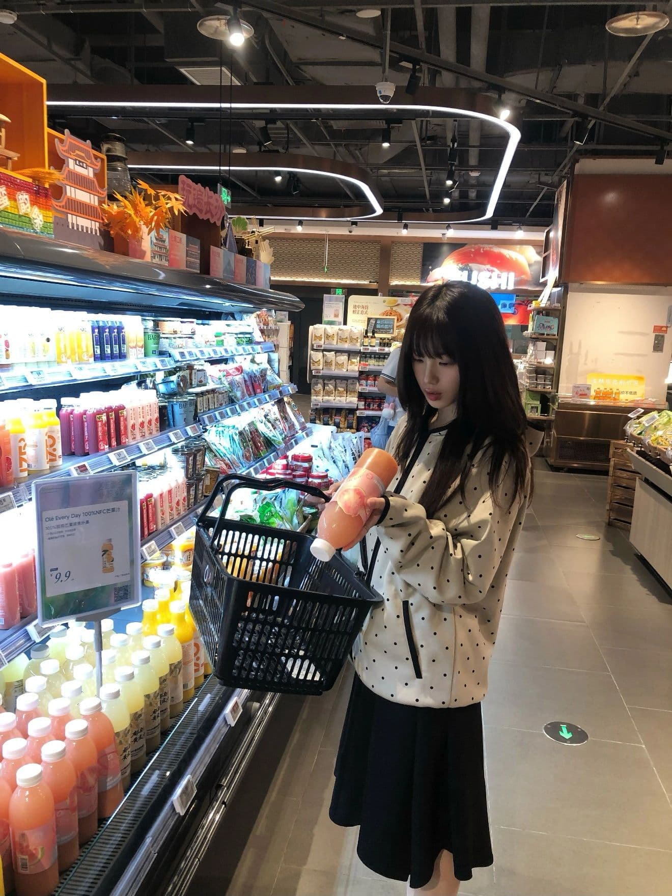 순수한 Mianhua 면 복합 원본 당겨서 측면 도트 무늬 후드 남녀 루즈핏 명중 검은 색 테두리 자수 후드티 재킷 상세 이미지 5