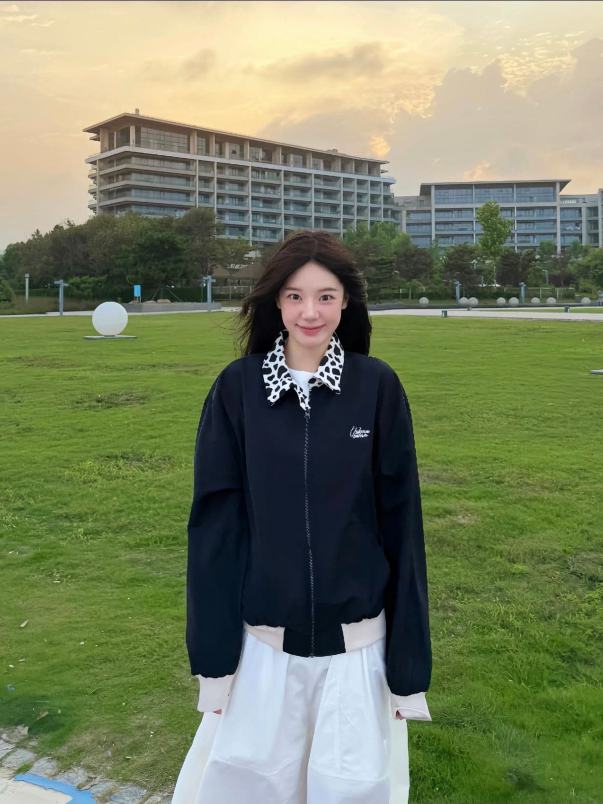 암소 곡물 폴로 칼라 패치워크 여성 코트 이른 가을 2026 새로운 루즈핏 캐주얼 자수 한 부서 쇼트 스타일 재킷 맨위 상세 이미지 5