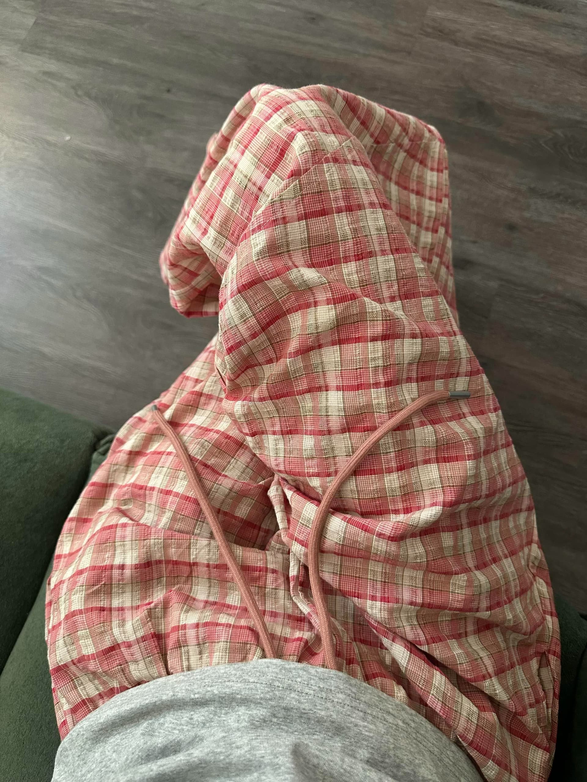 레트로 느긋한 바람 캐주얼 핑크색 체크무늬 바지 여성 가을 여름 얇은 스타일 작은 키 루즈핏 슬림해 보이는 넓은 다리 모통이 칼 바지 이미지 3