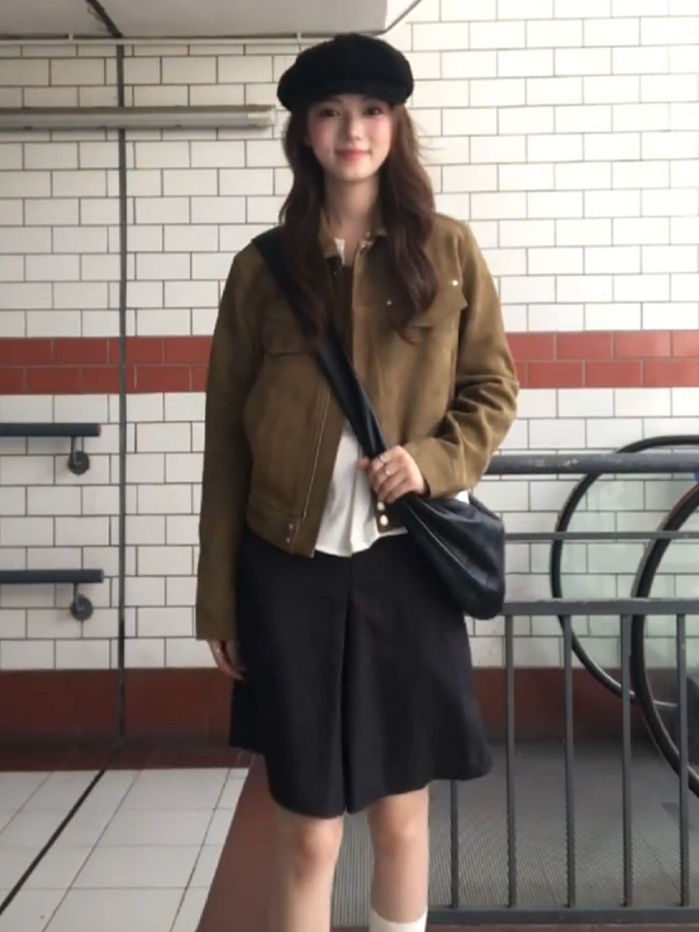 원본 천 레트로 아메리칸 스웨이드 쇼트 스타일 재킷 가을 겨울 고급 센스 지퍼 브라운 가죽 재킷 캐주얼 재킷 상세 이미지 5
