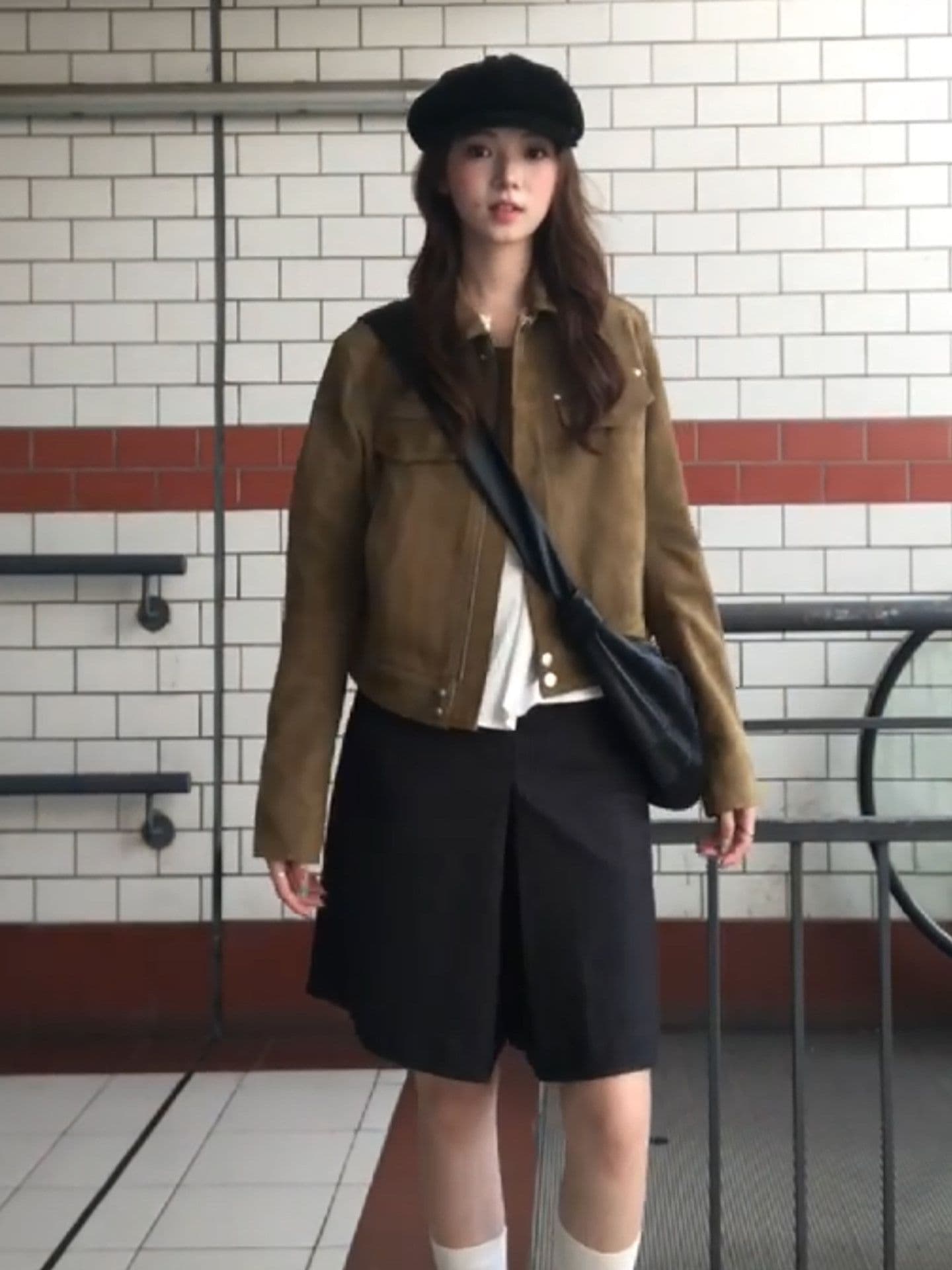 원본 천 레트로 아메리칸 스웨이드 쇼트 스타일 재킷 가을 겨울 고급 센스 지퍼 브라운 가죽 재킷 캐주얼 재킷 상세 이미지 6