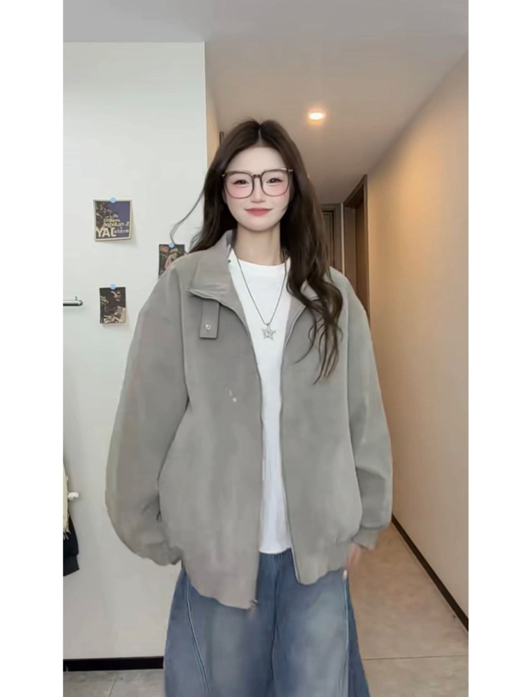 원본 1 ~보다 1 PU 가죽 커플 지불 스탠드 칼라 새로운 재킷 방수 방풍 캐주얼 다용도 재킷 트렌디 이미지 5