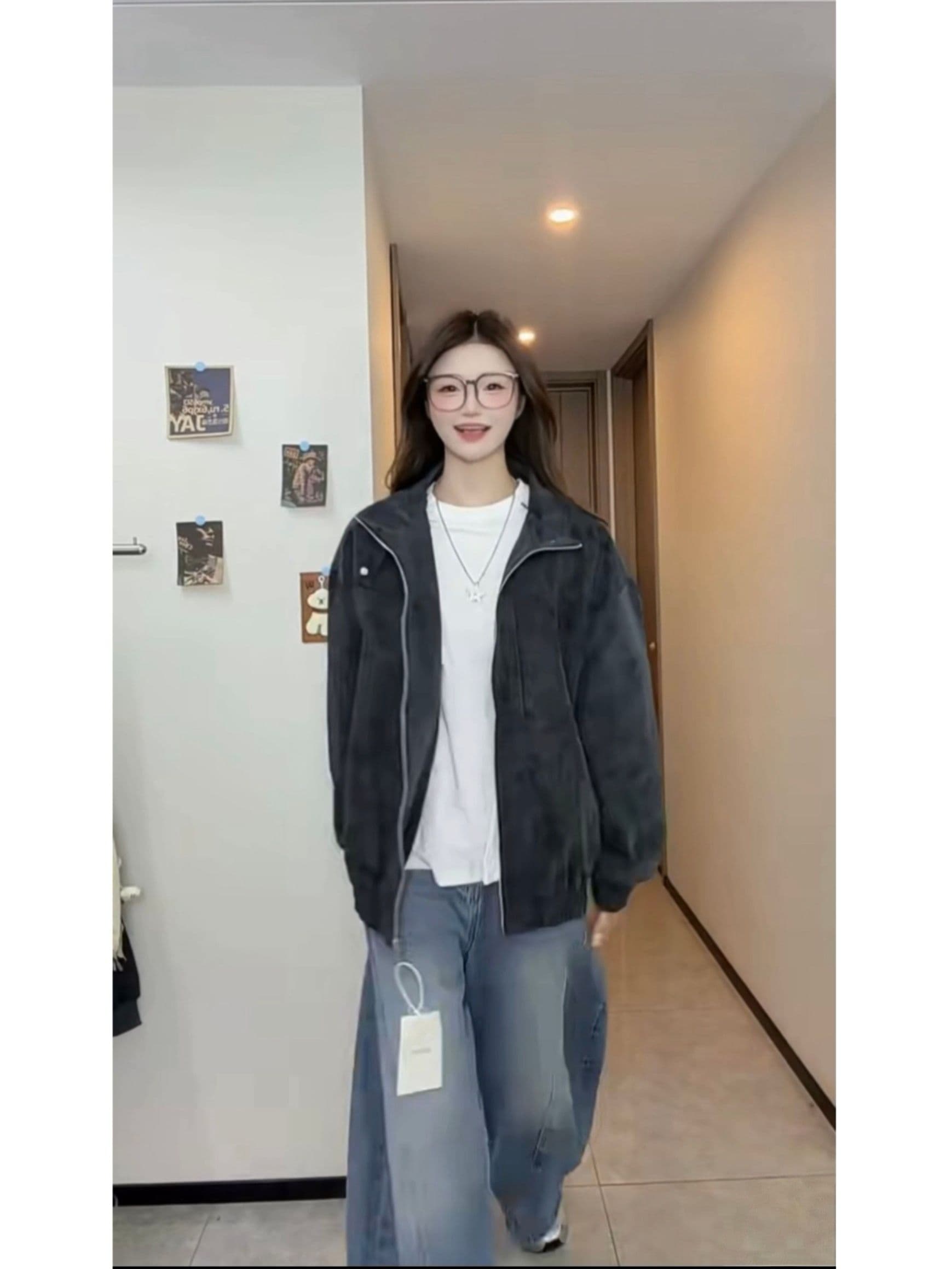 원본 1 ~보다 1 PU 가죽 커플 지불 스탠드 칼라 새로운 재킷 방수 방풍 캐주얼 다용도 재킷 트렌디 이미지 3