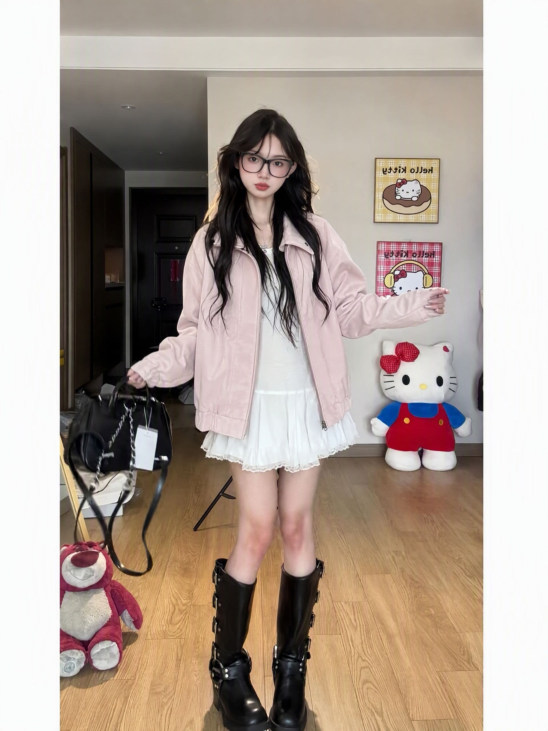 원본 1 ~보다 1 PU 가죽 커플 지불 스탠드 칼라 새로운 재킷 방수 방풍 캐주얼 다용도 재킷 트렌디 이미지 4
