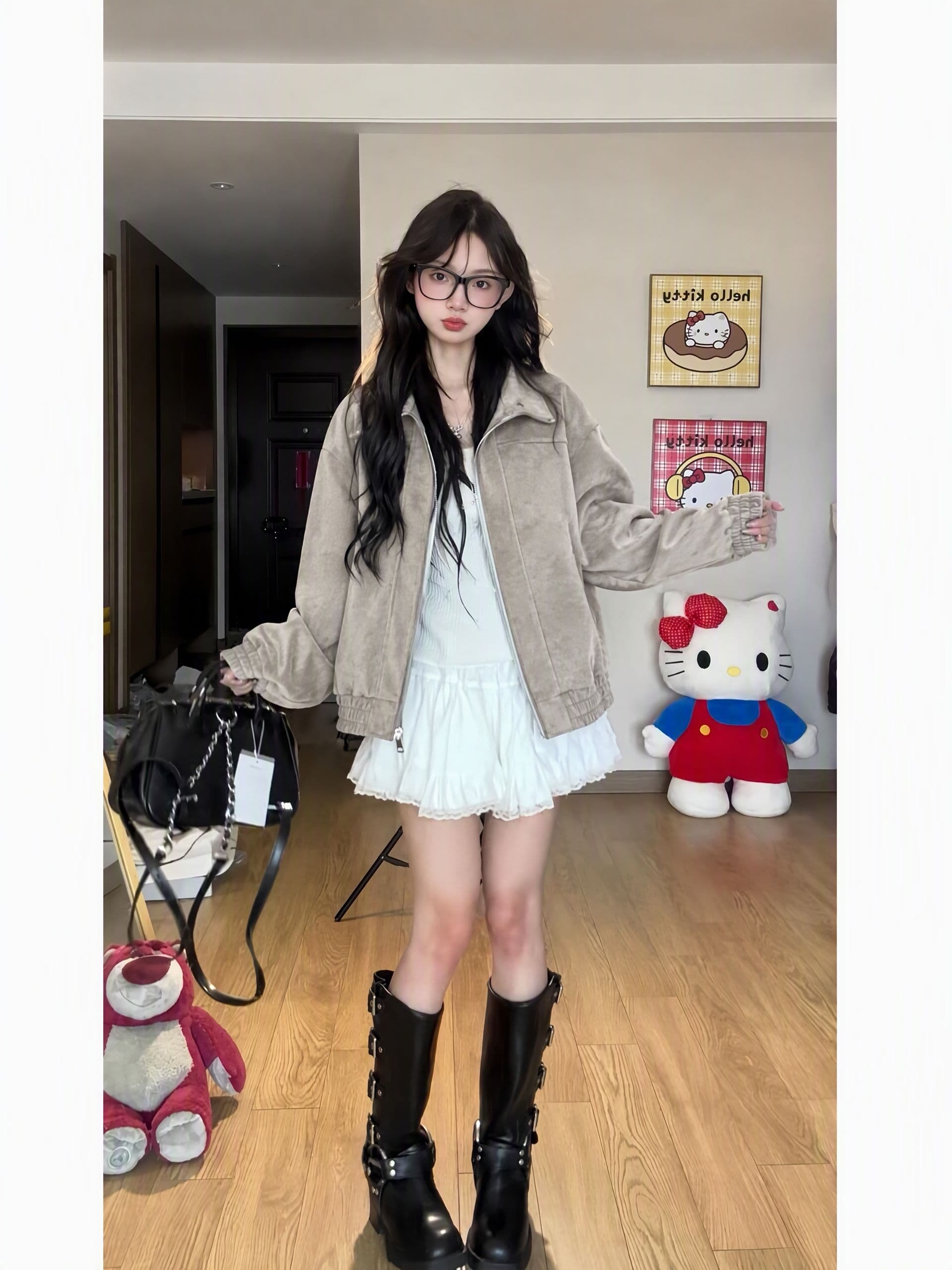 원본 1 ~보다 1 PU 가죽 커플 지불 스탠드 칼라 새로운 재킷 방수 방풍 캐주얼 다용도 재킷 트렌디 이미지 3