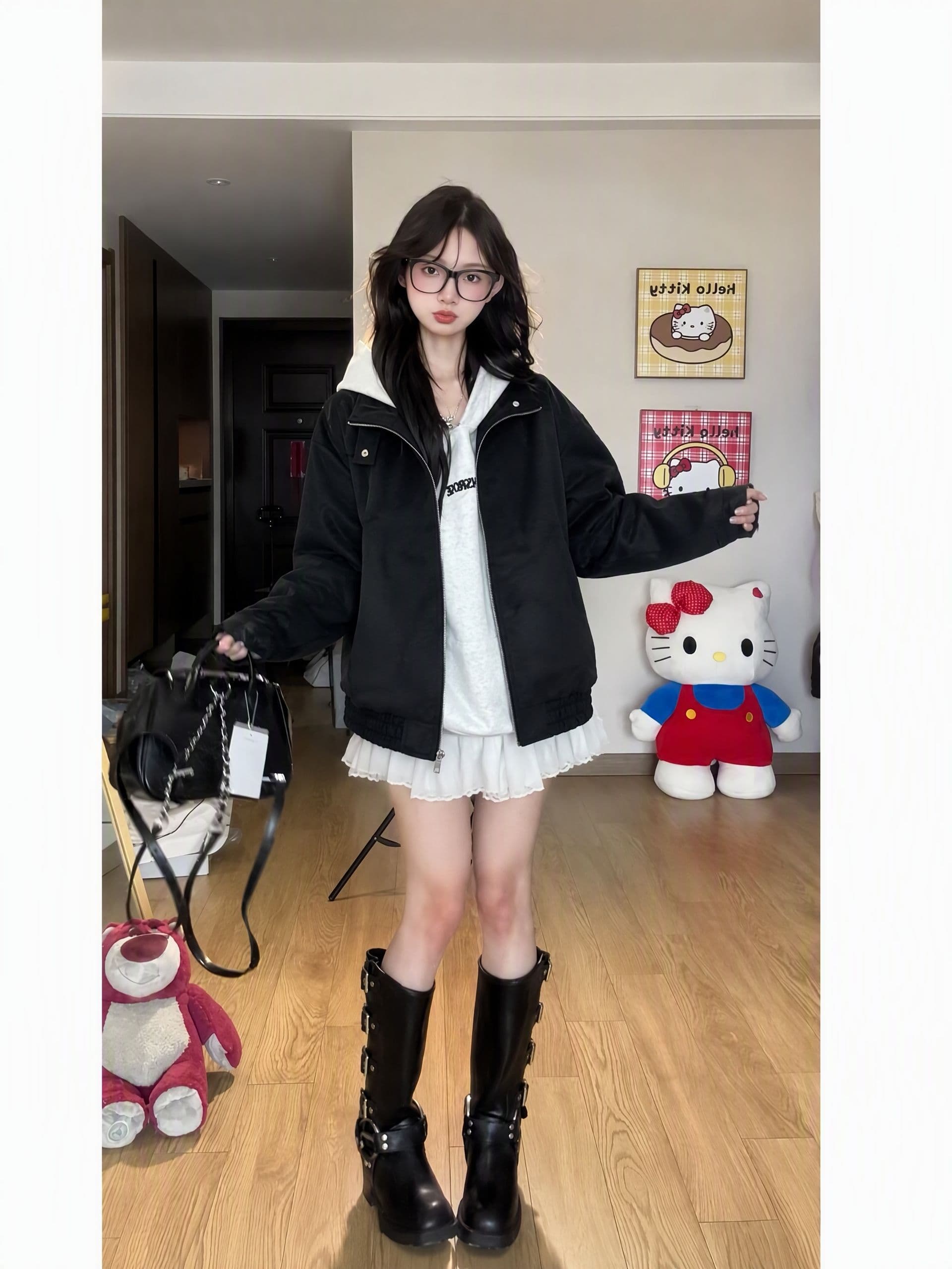 원본 1 ~보다 1 PU 가죽 커플 지불 스탠드 칼라 새로운 재킷 방수 방풍 캐주얼 다용도 재킷 트렌디 상세 이미지 10