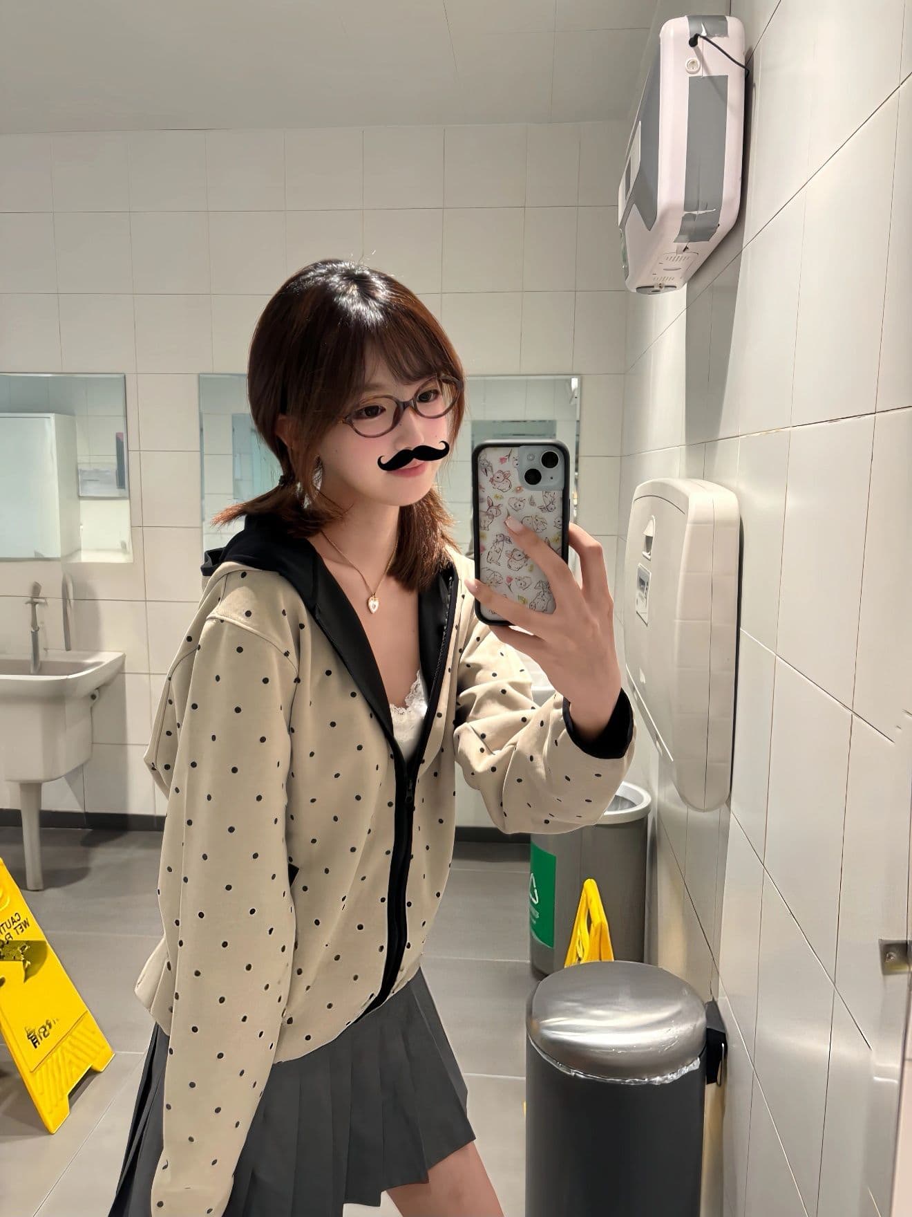 순수한 Mianhua 면 복합 원본 당겨서 측면 도트 무늬 후드 남녀 루즈핏 명중 검은 색 테두리 자수 후드티 재킷 상세 이미지 6