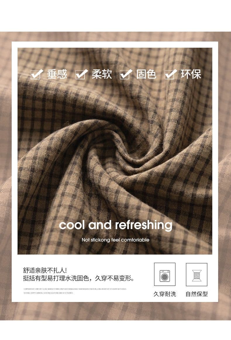 3 차원 허리 레트로 체크무늬 와이드 레깅스 바지 가을 2026 새로운 작은 키 루즈핏 슬림해 보이는 느긋한 바람 스트레이트 팬츠 상세 이미지 7