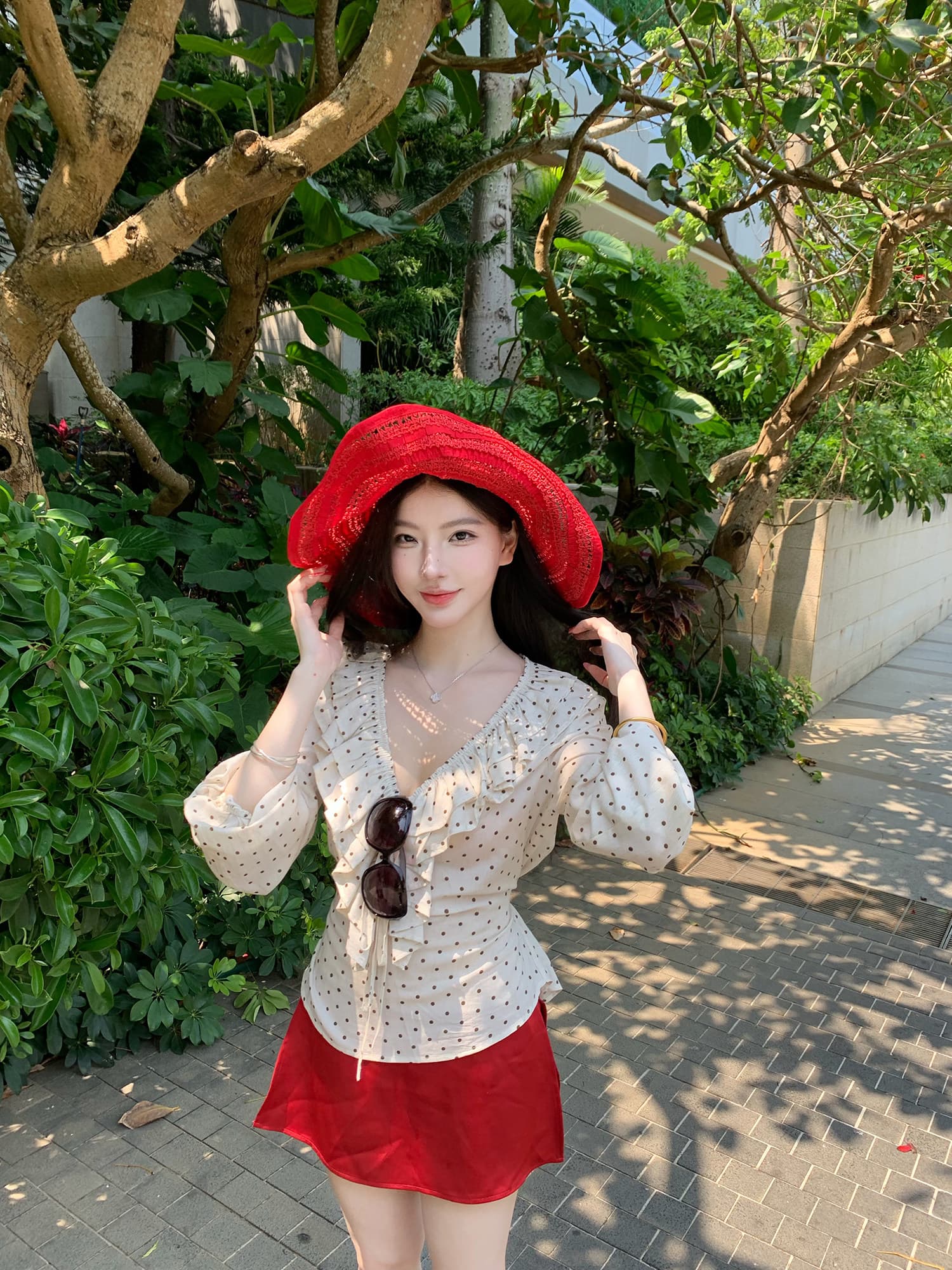 도트 무늬 통제 라이 경기 서울 아마 프랑스식 나비 넥타이 여성 셔츠 봄 여름 허리 수축 맨위 상세 이미지 3