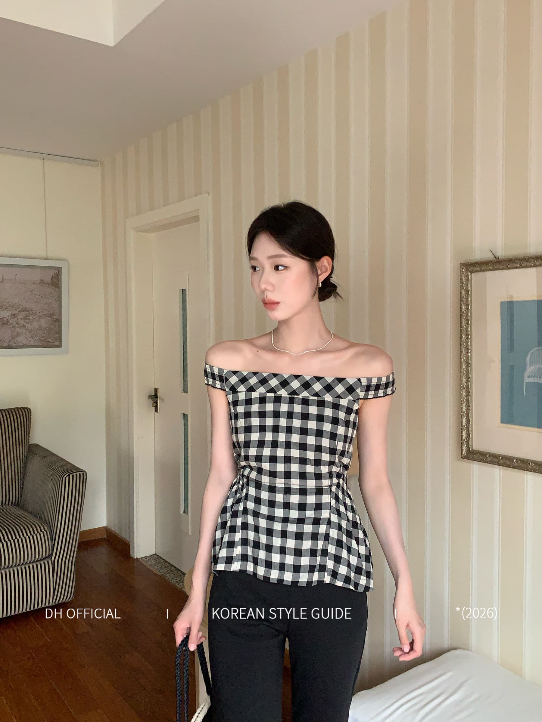 디자인 센스 보트넥 사진 찍기 좋은 싸움을보세요. 가져 가라. 허리 수축 슬림해 보이는 디스플레이 높음 여성 셔츠 상세 이미지 4