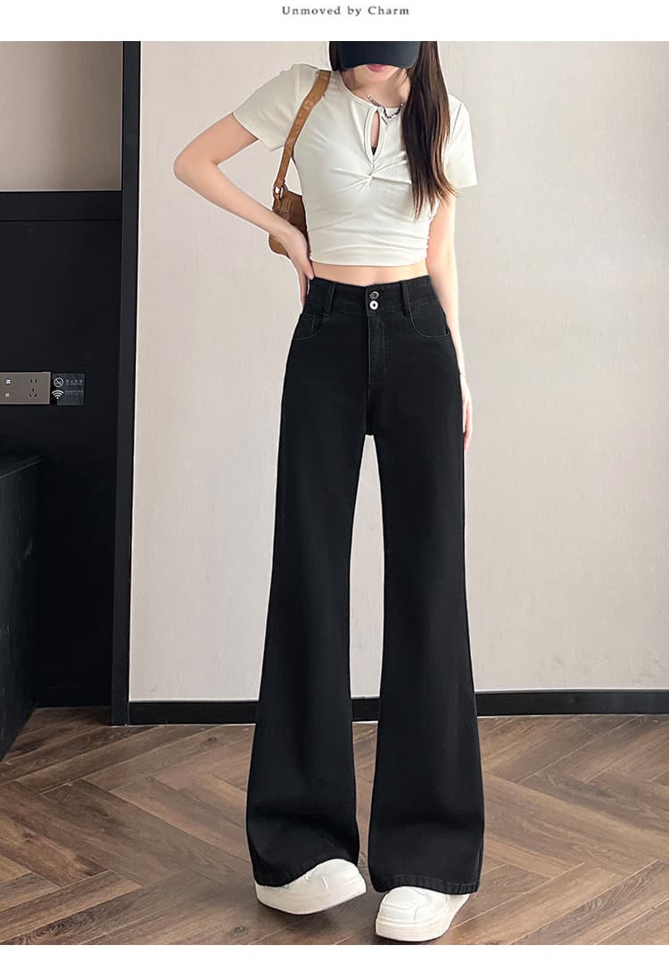 실사 작은 키 넓은 다리 부츠컷 여성 2026 가을 패션 작은 대중 하이웨이스트 루즈핏 9 포인트 긴 바지 상세 이미지 43