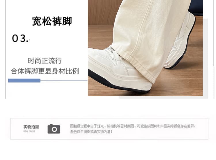 작은 키 허리밴드 넓은 다리 바나나 바지 여성 봄 여름 새로운 하이웨이스트 루즈핏 레트로 모통이 칼 청바지 상세 이미지 9