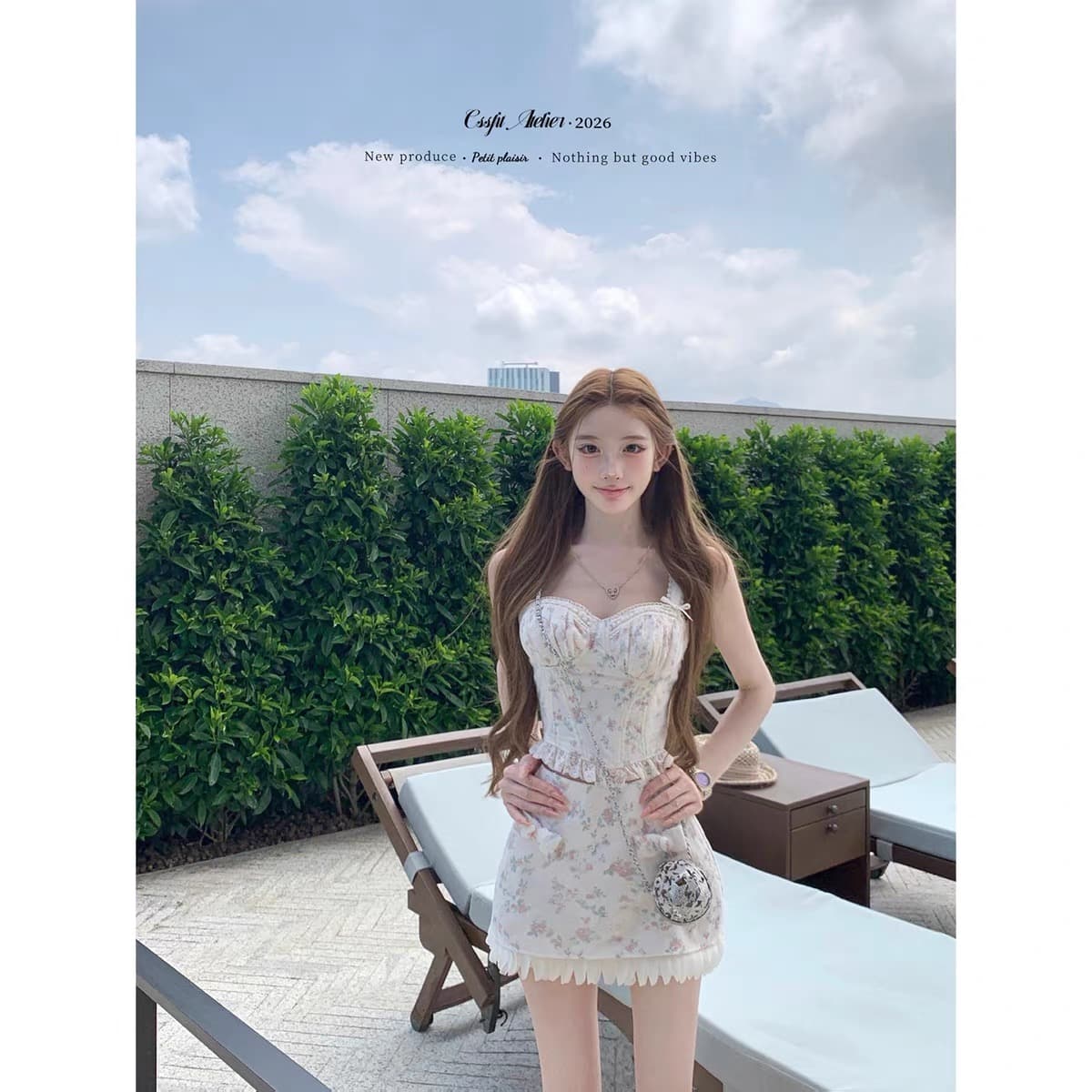 늦게 우산 우산 26 ss 남쪽 법 아이리스 jubi 자수 꽃무늬 허리 수축 레이스업 맨위 꽃무늬 꽃잎 미니 스커트 이미지 2