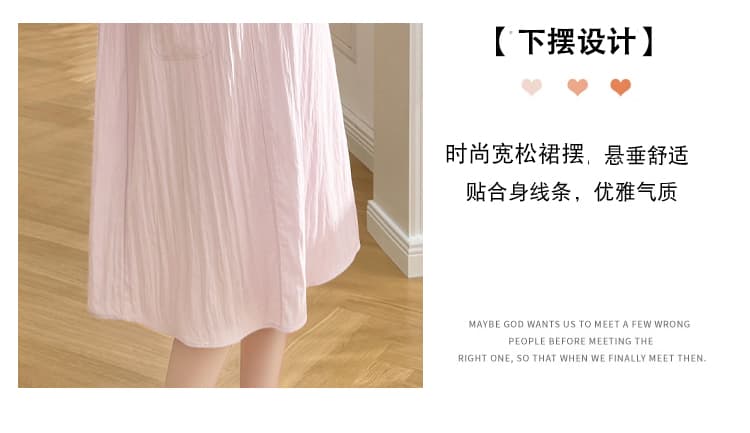 실사 임산부 여름 새로운 페이크 레이어드 드레스 루즈핏 캐주얼 슬림해 보이는 트렌디 엄마 출산 스커트 상세 이미지 8