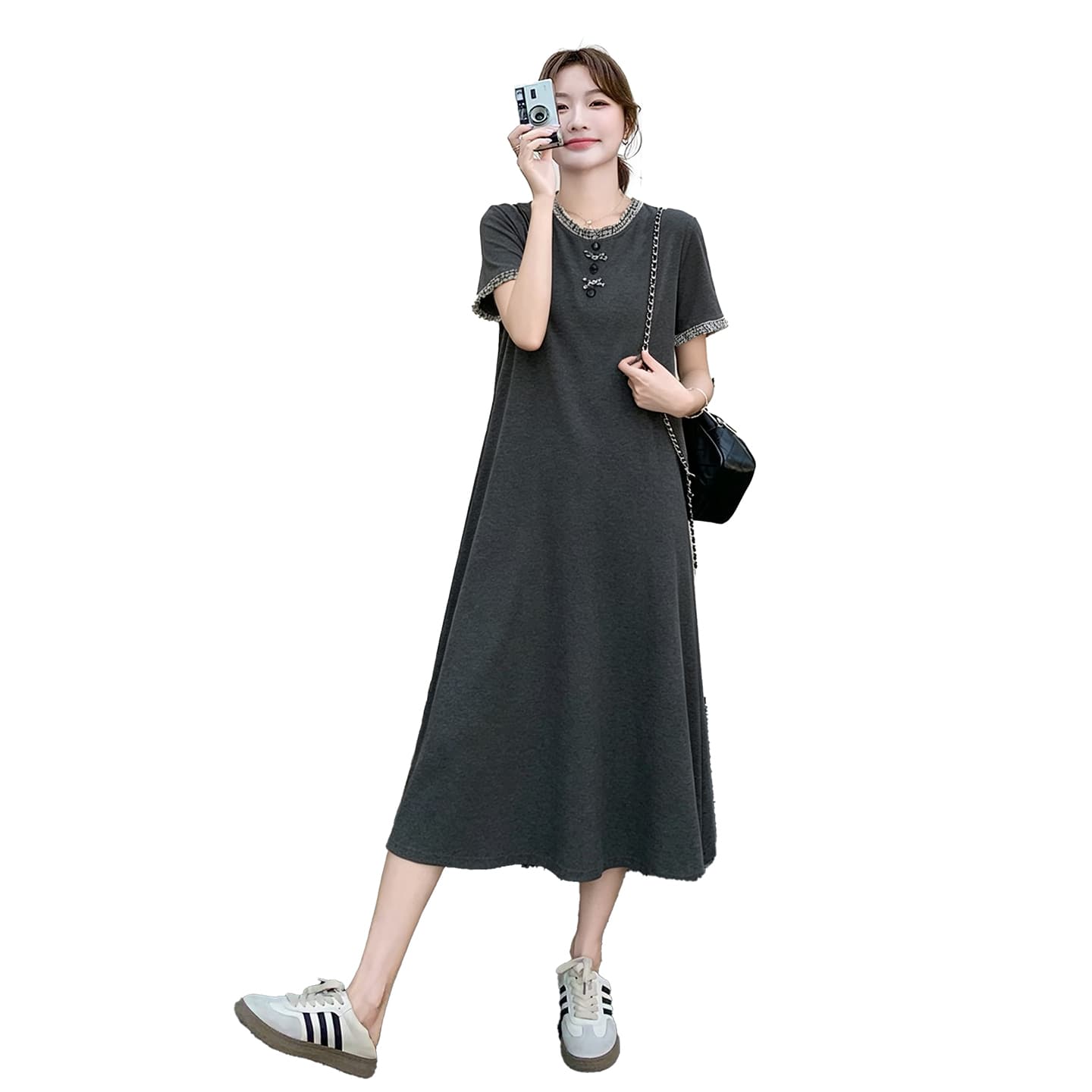 실사 임산부 드레스 새로운 패션 가져 가라. 여름 프랑스식 얇고 가벼운 드레스 이미지 5