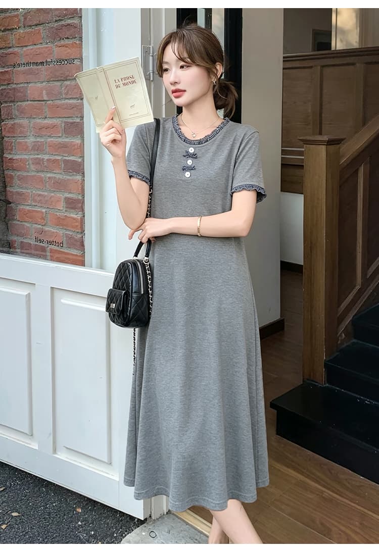 실사 임산부 드레스 새로운 패션 가져 가라. 여름 프랑스식 얇고 가벼운 드레스 상세 이미지 26