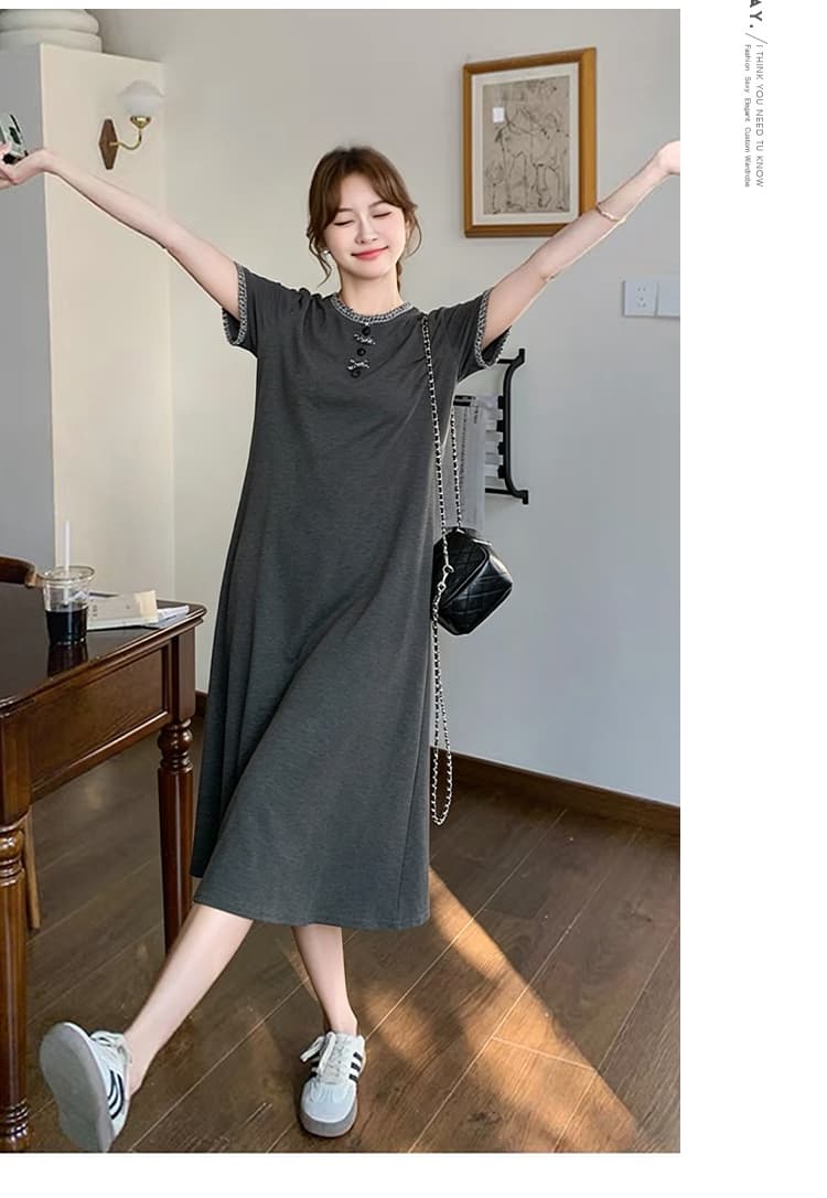 실사 임산부 드레스 새로운 패션 가져 가라. 여름 프랑스식 얇고 가벼운 드레스 상세 이미지 20