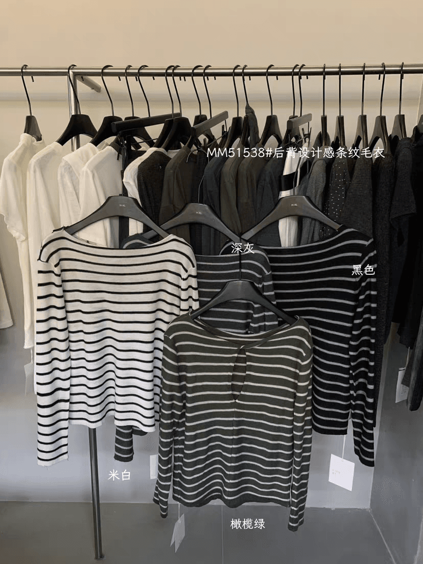 아름다운 꽃밭 창 htmeme 8 월 연애 편지 품격 뒤로 홀로우 아웃 오프숄더 긴팔 스트라이프 니트 스웨터 이미지 4