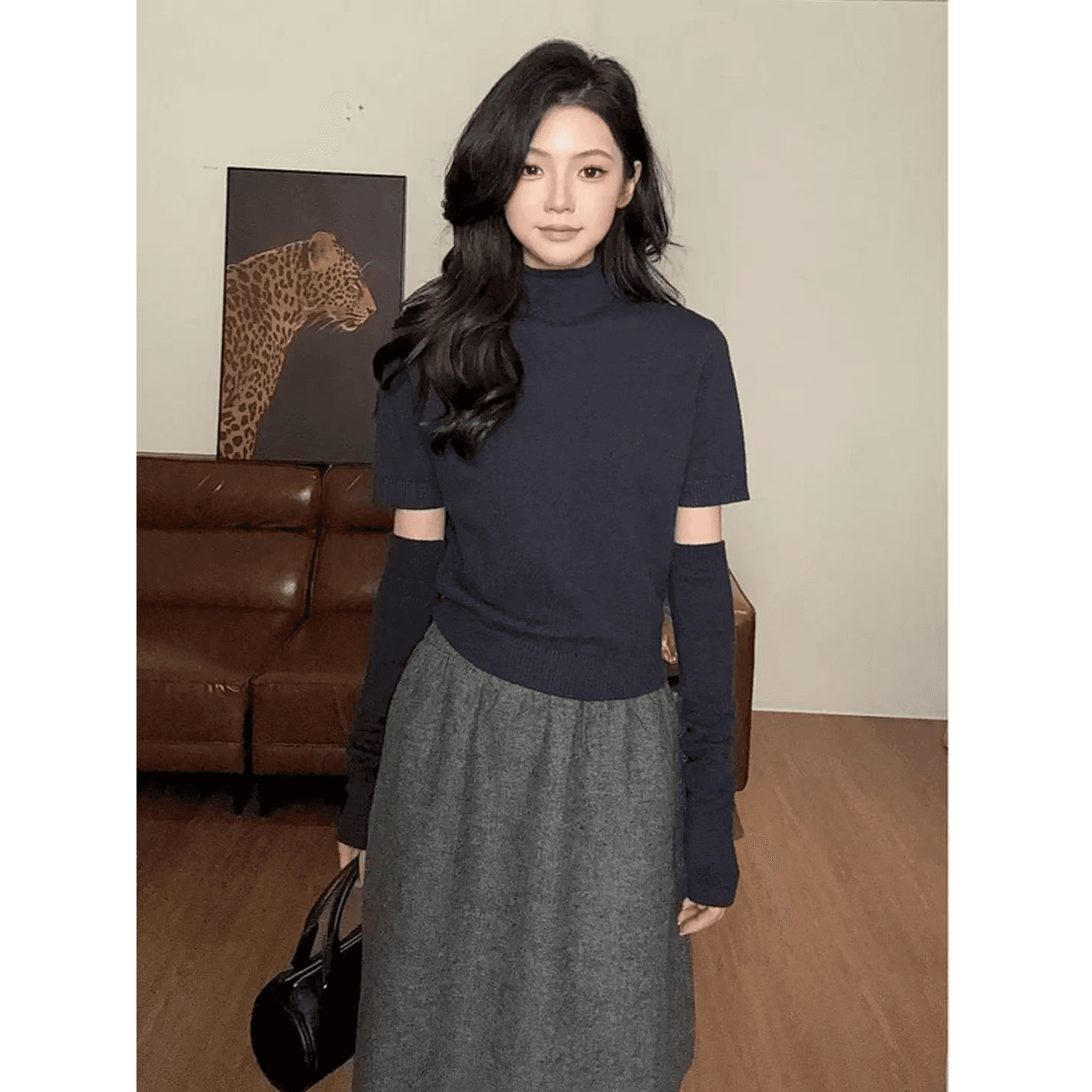 아름다운 부티크 ashifa 작은 대중 디자인 센스 품격 캐주얼 고급 센스 모직물 맨위 ysa26820 이미지 5