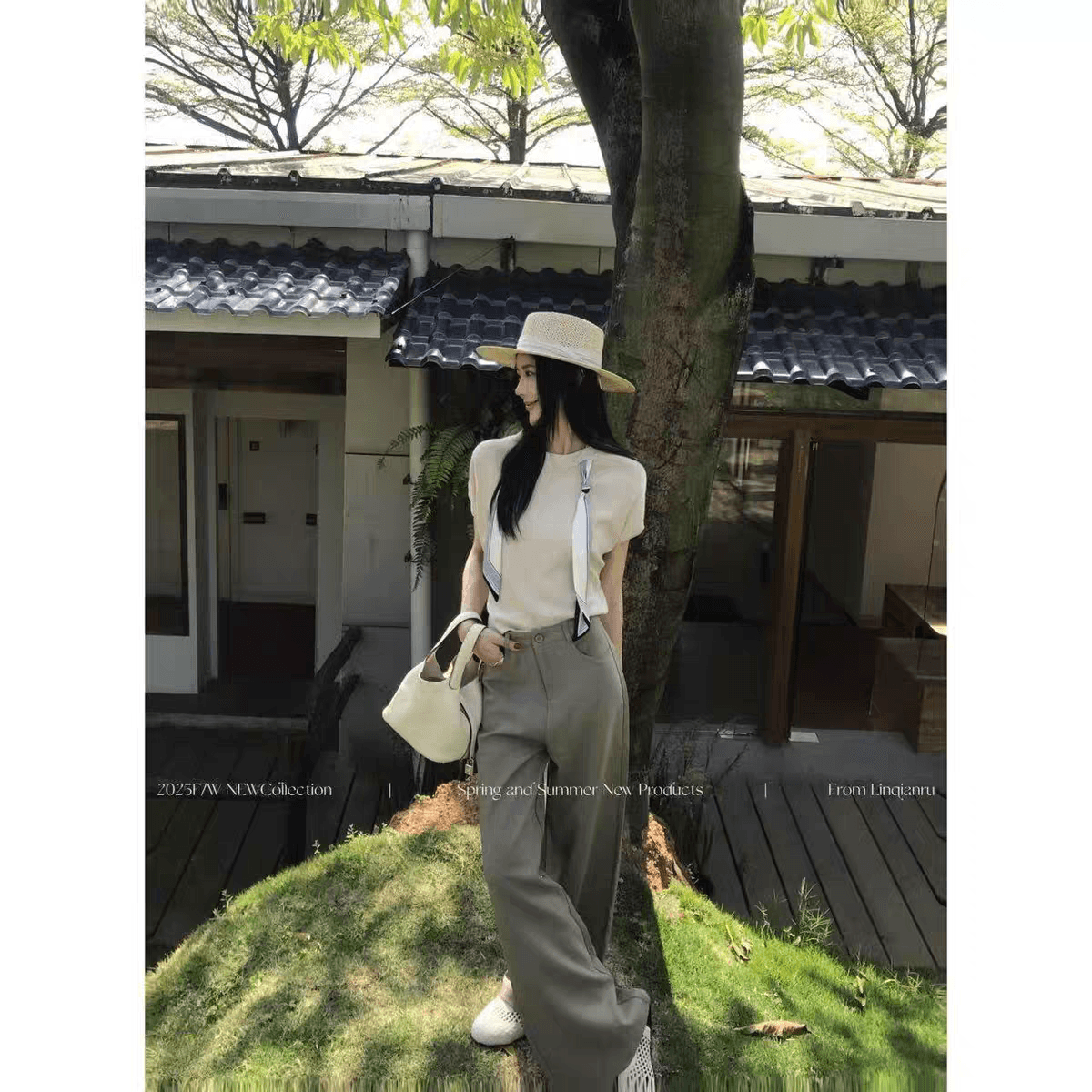 xiaoejia 프랑스식 디자인 센스 다용도 가을 어깨 반팔 스카프 장식 라운드 넥 맨위 여성 봄 품격 합격 이미지 4