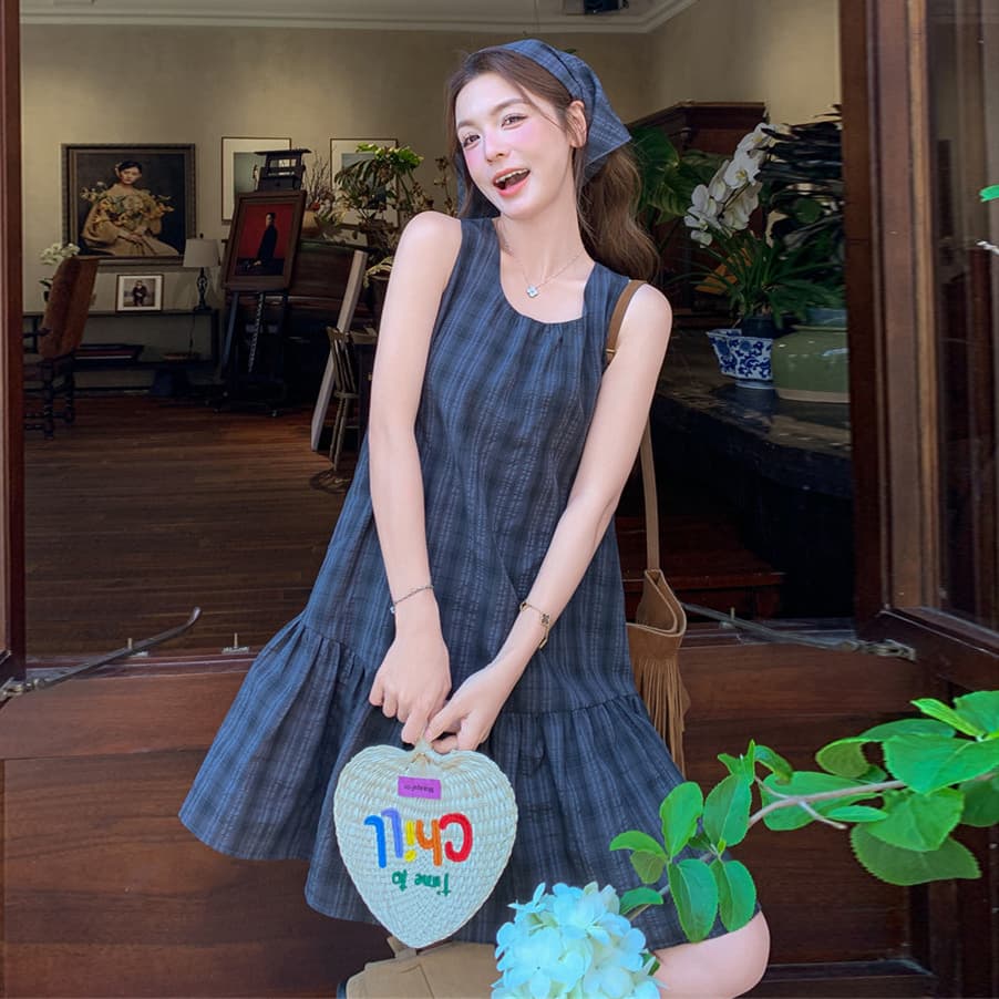 지금 임산부 프랑스식 레트로 조끼 원피스 여름 연령 감소 달콤함 외국 가스 작은 키 A라인 스커트 이미지 5