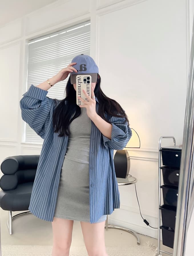 지금 h 임산부 여름 매운맛 엄마 주름 몸매 가꾸기 반팔 높은 탄력성 티셔츠 드레스 반팔 기본 스커트 셔츠 세트 상세 이미지 10