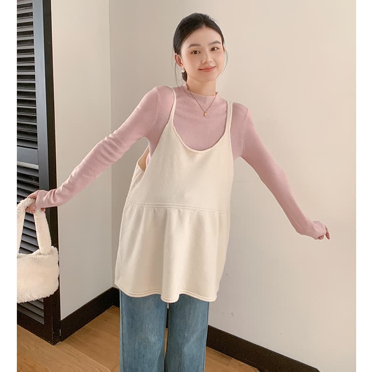 임산부 세트 한 부서 착용 가져 가라. 가을 슬립 기본 셔츠 임산부 세트 이미지 3