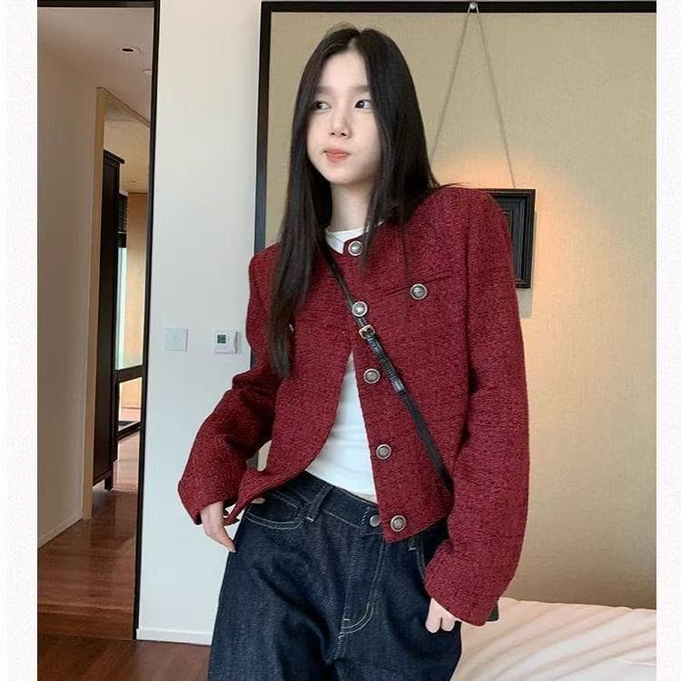 작은 샤넬 스타일 여성 코트 봄과 가을 2026 새로운 레트로 캐주얼 쇼트 스타일 작은 대중 품격 한 부서 명문 여성 이미지 2