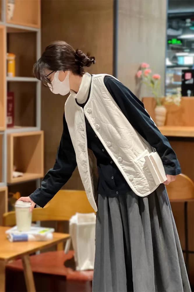 가을 겨울 레트로 Chic 보온 양털 베스트 조끼 여성 프랑스식 고급 센스 양면 착용 민소매 조끼 재킷 이미지 6