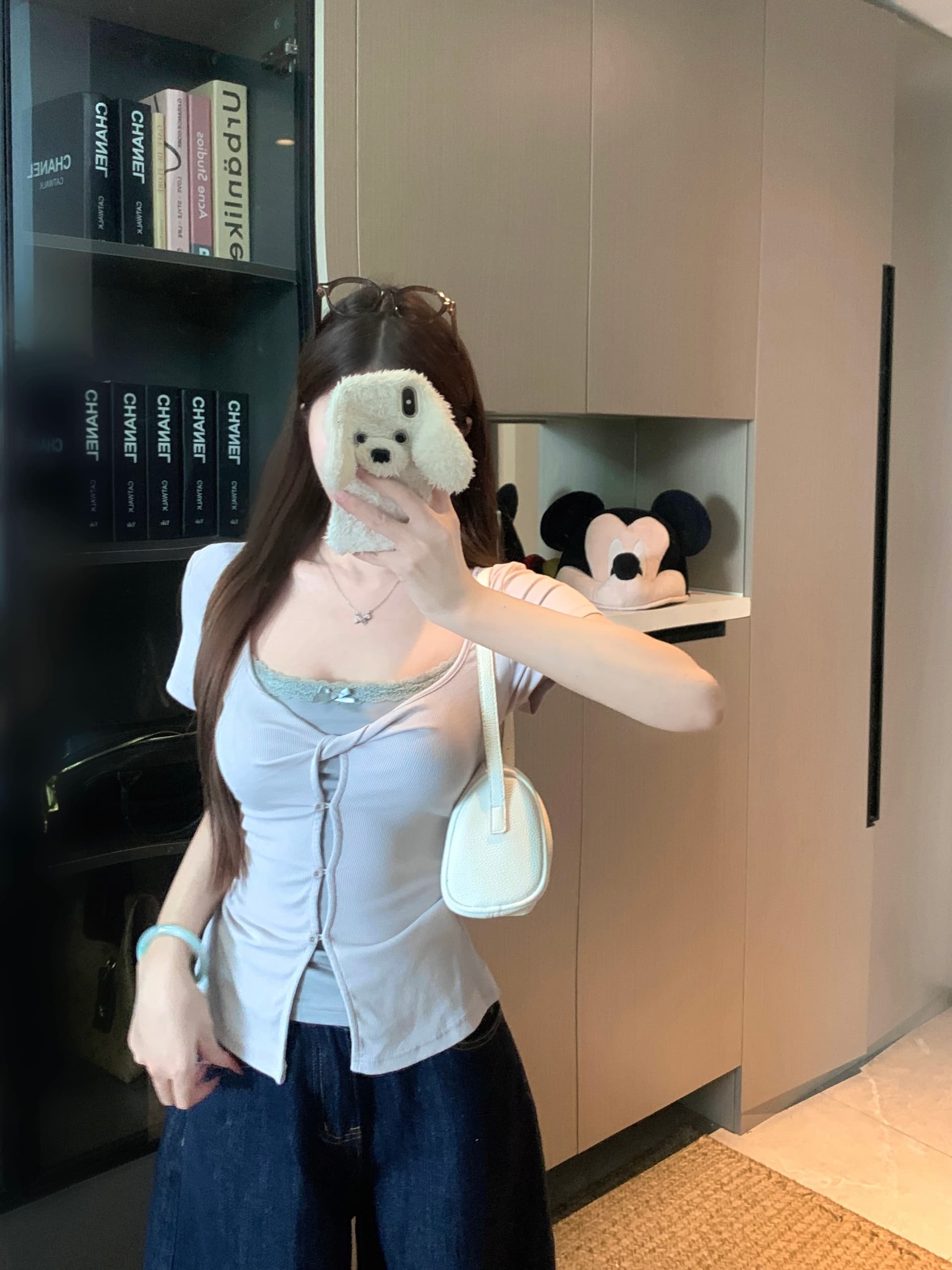 실사 빅 사이즈 통통한 여동생 순수한 욕망 핫걸 페이크 레이어드 반팔 티셔츠 여름 몸매 가꾸기 슬림해 보이는 다용도 맨위 상세 이미지 14