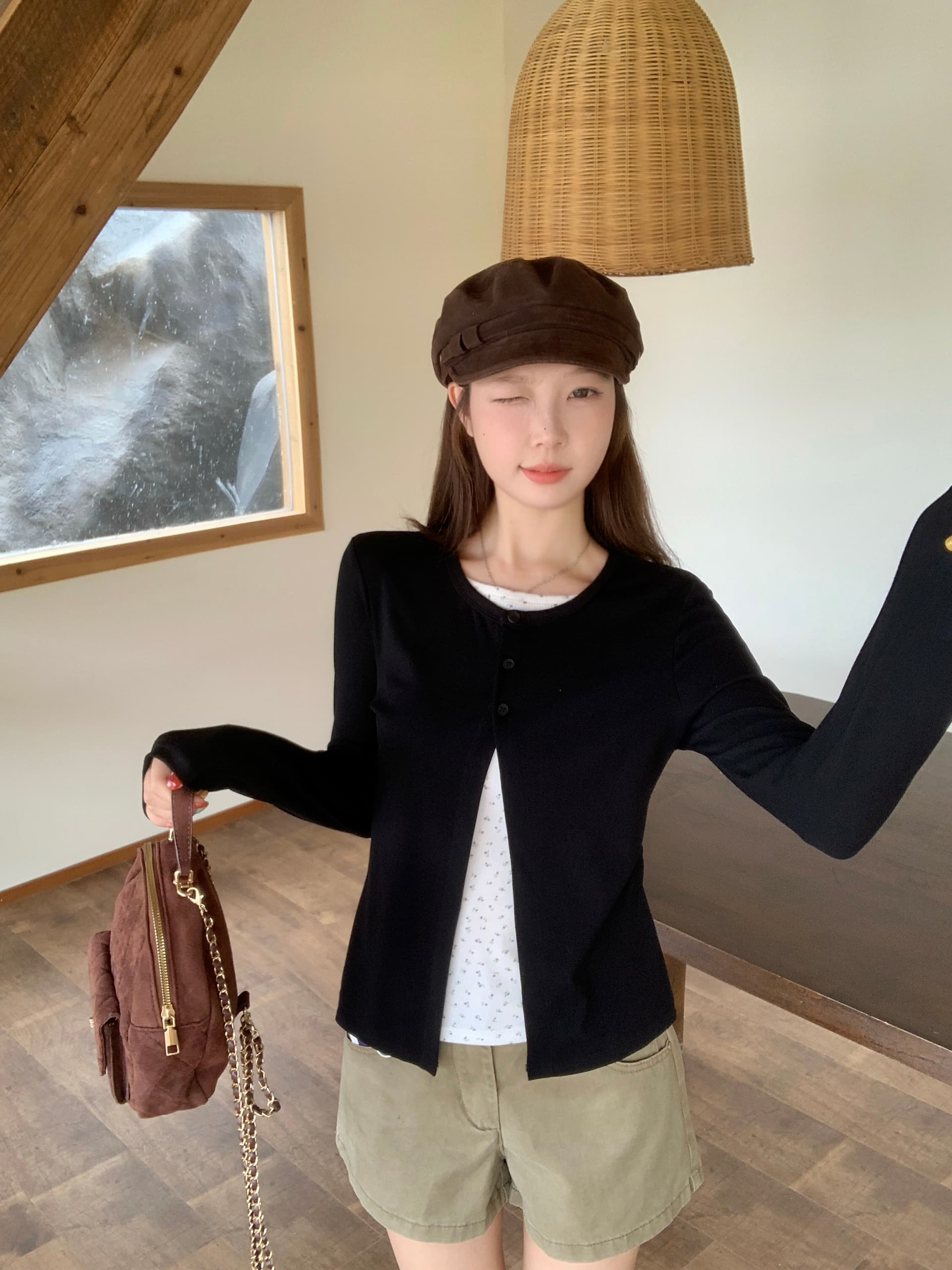 실사 빅 사이즈 가을 새로운 한 부서 꽃무늬 패치워크 배색 페이크 레이어드 긴팔 티셔츠 몸매 가꾸기 다용도 맨위 상세 이미지 5